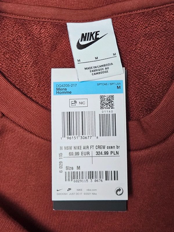 Nike × Vintage Nike Air Brown Sweatshirt Size US M / EU 48-50 / 2 - 3 Thumbnail