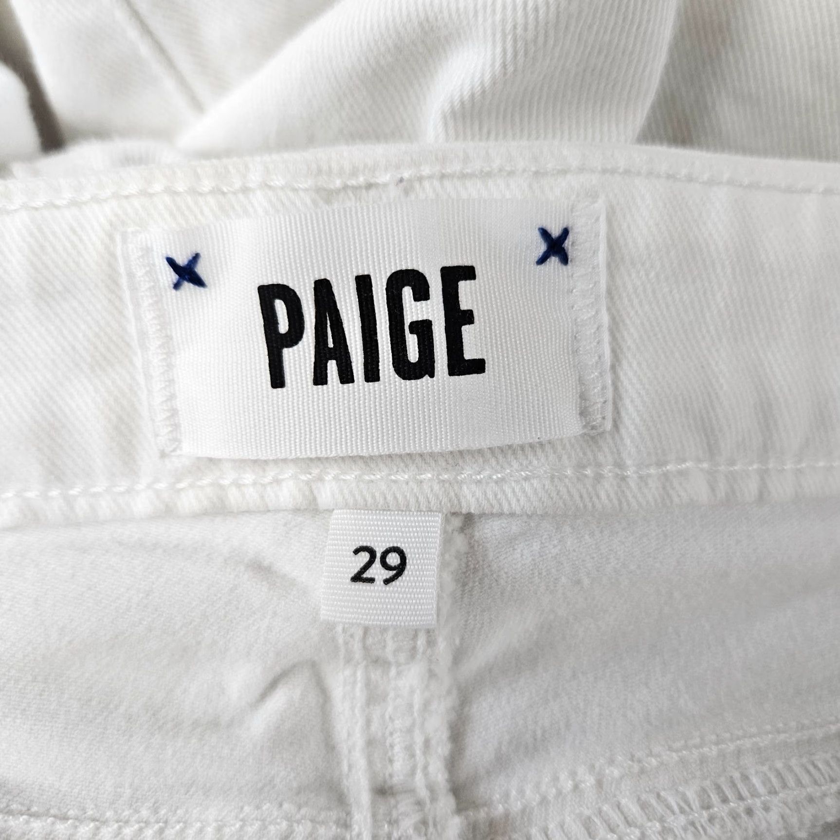 Paige Paige Womens Skyline Jeans Ankle Regular 29 White Mid Rise Cotton Blend Denim Womens Size 29" - 7 Thumbnail