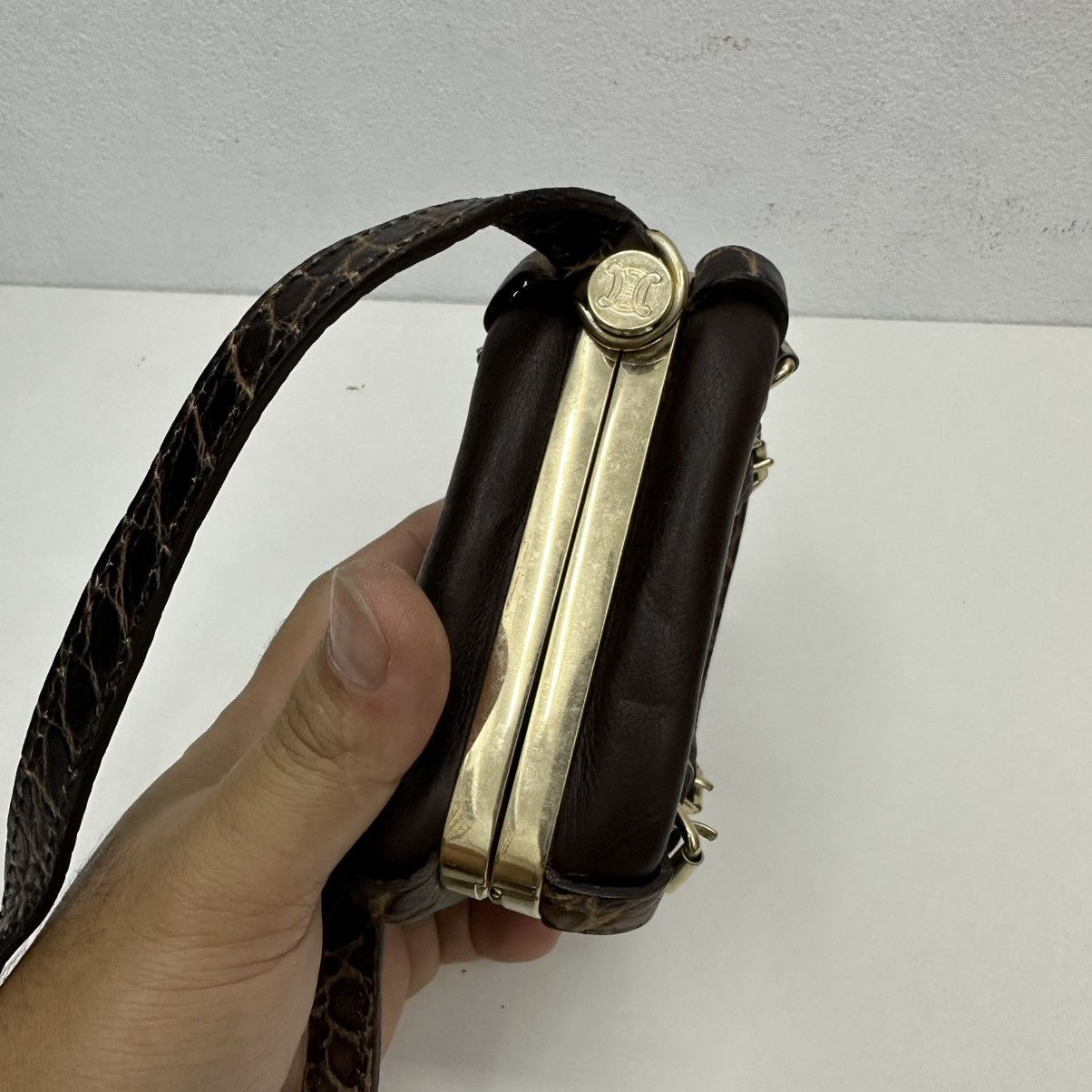 Celine ‼️YES‼️ AUTHENTIC CELINE LEATHER TRUNKETTE MINI CROSSBODY BAG Size ONE SIZE - 9 Thumbnail