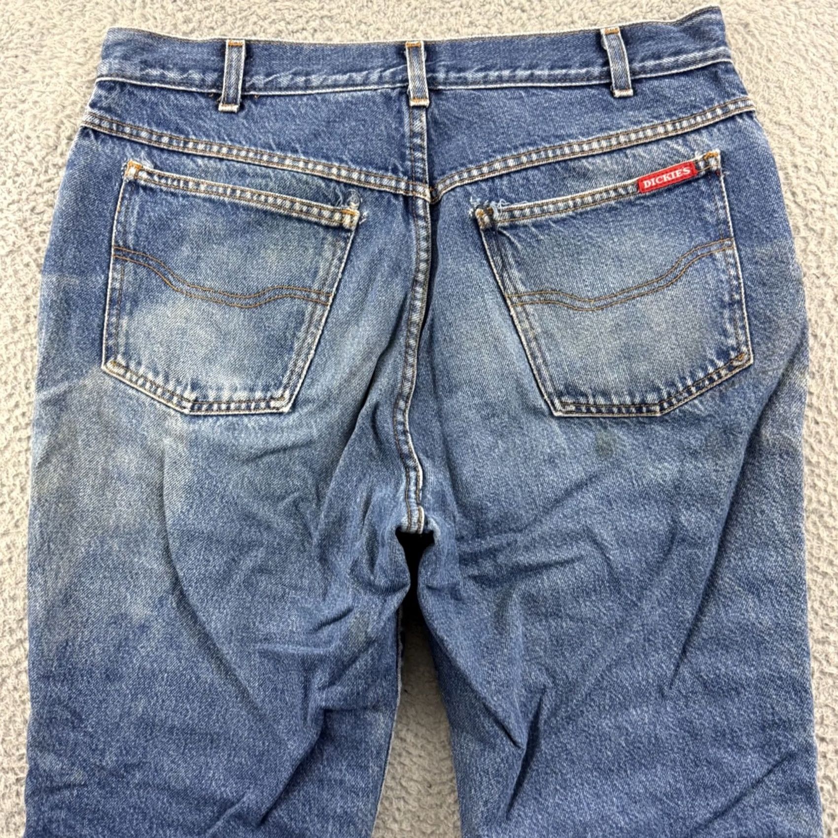 Dickies VINTAGE Dickies Jeans Mens 34x32 Blue 90s Workwear Straight Denim 5-Pocket Relaxed Slim Fastener Zipper, Lined, Cotton, 874 style Size US 34 / EU 50 - 7 Thumbnail
