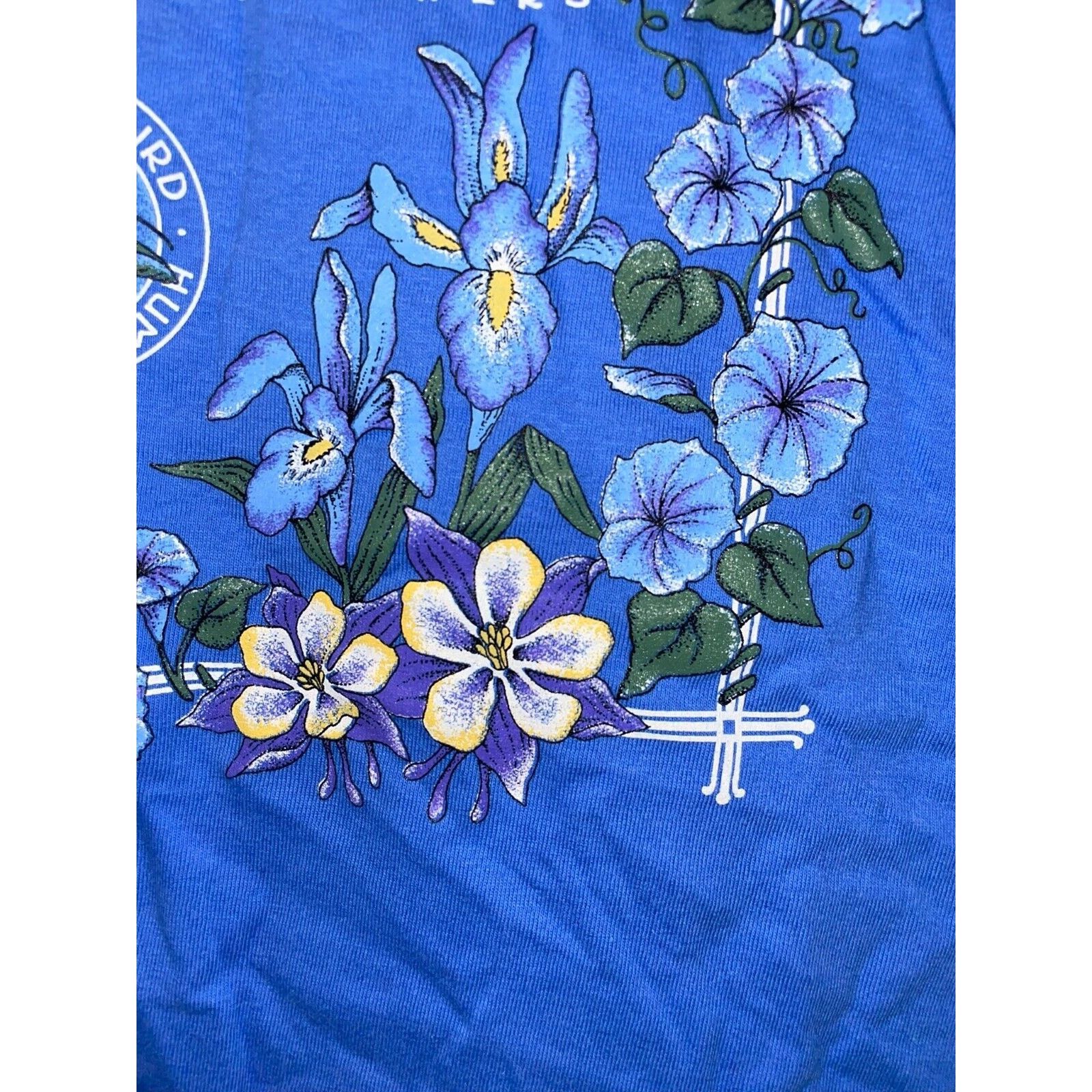 Anvil Vintage North Dakota Shirt Wildflowers Blue Bird Large 90s Size US L / EU 52-54 / 3 - 4 Thumbnail