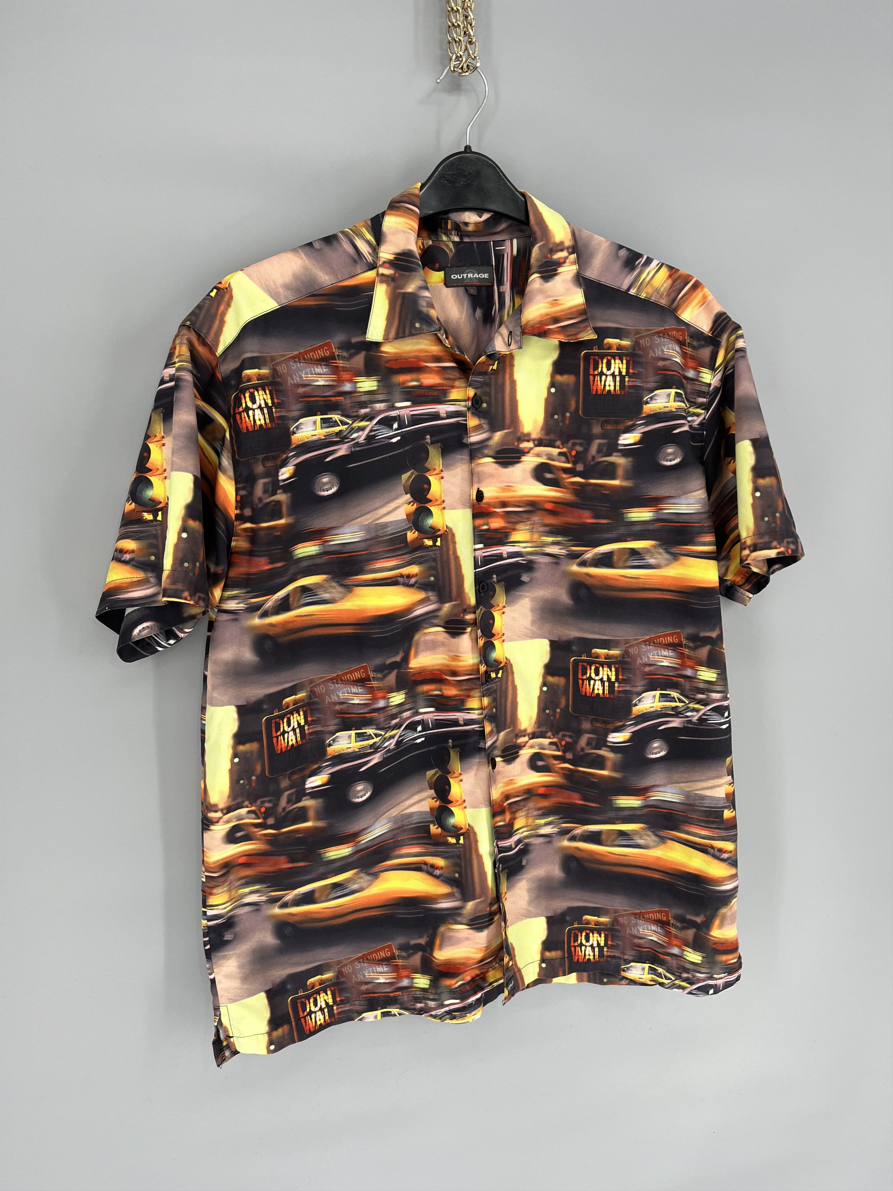 Band Tees Vintage 90s Outrage Head Aloha Hawaiian Woody Cars Rayon Size US L / EU 52-54 / 3 - 3 Thumbnail