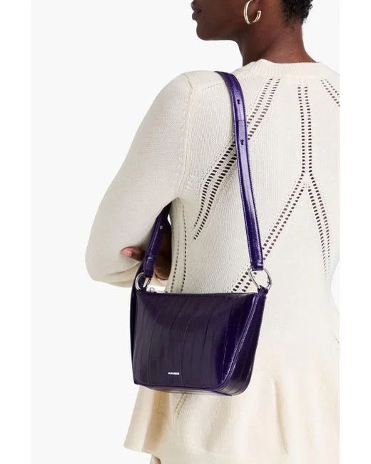Jil Sander o1loc1c1124 Size: OS/Fish Skin Shoulder Bag in Purple Size ONE SIZE - 4 Thumbnail