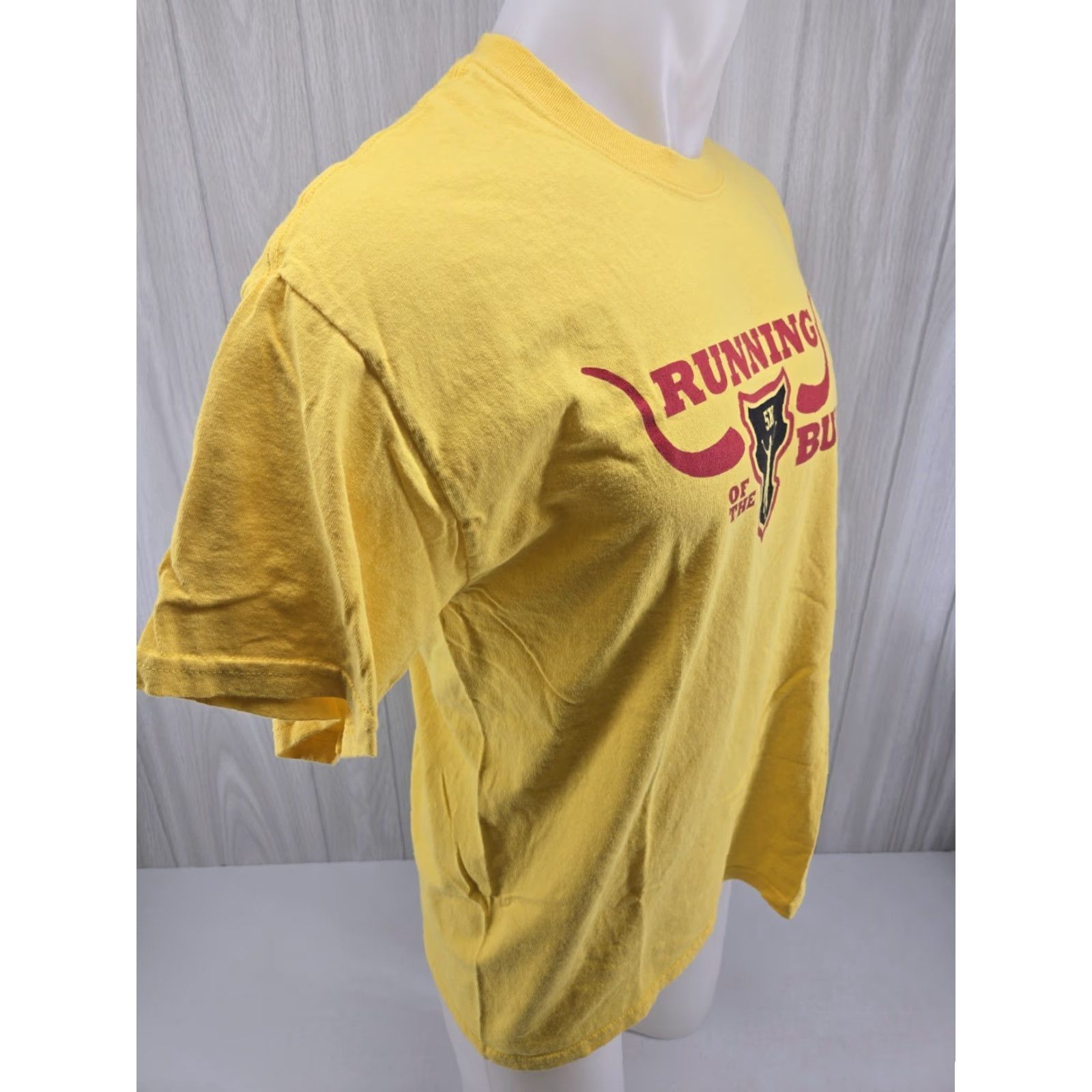 Asics ASICS Running with the Bulls 5K Run T-Shirt Mens L Yellow 2014 8/23/2014 Size US L / EU 52-54 / 3 - 7 Thumbnail