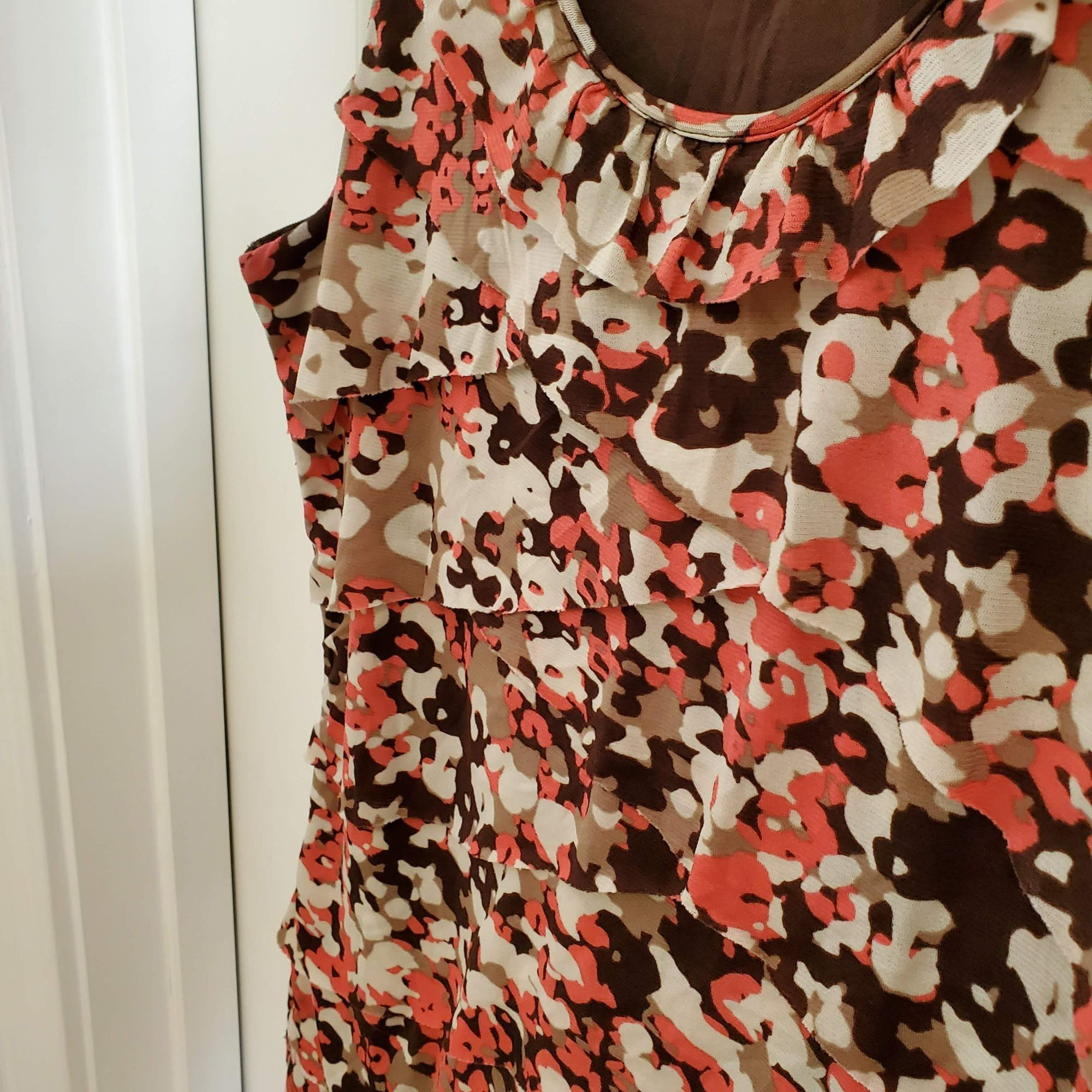 Madison Madison Sleeveless Print Blouse, size L, Brown & Pink, Multi Size L / US 10 / IT 46 - 3 Thumbnail