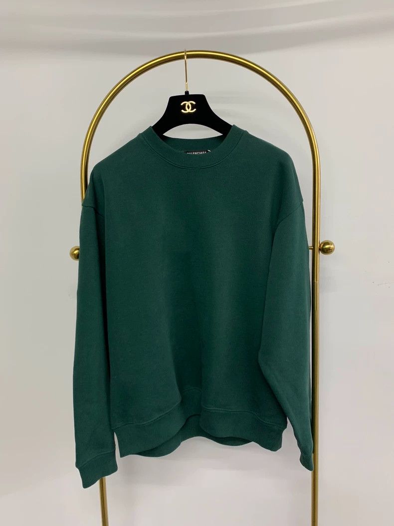 Balenciaga Balenciaga Green Big Logo Round Neck Sweatshirt Size US S / EU 44-46 / 1 - 1 Thumbnail