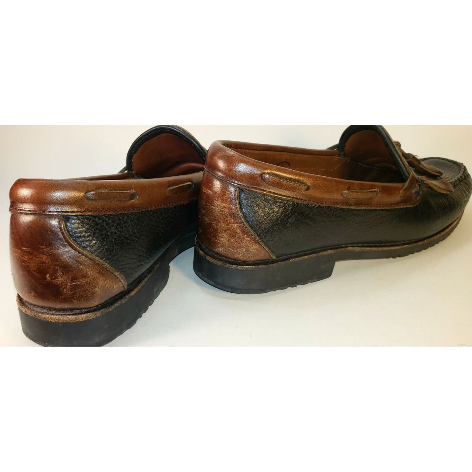 Allen Edmonds Allen Edmonds Nashau Loafer Men's Size 8M Black/Brown Two-Tone Tassels & Kilt Leather Casual to Dress Business Size US 8 / EU 41 - 6 Thumbnail