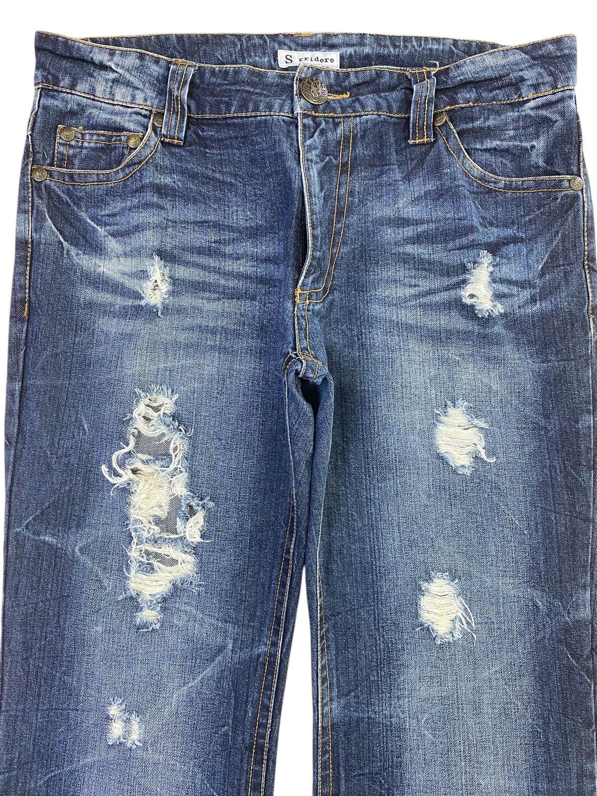Japanese Brand Japanese Brand Distressed Honey Comb Style Boot Cut Jeans Size US 35 - 2 Thumbnail