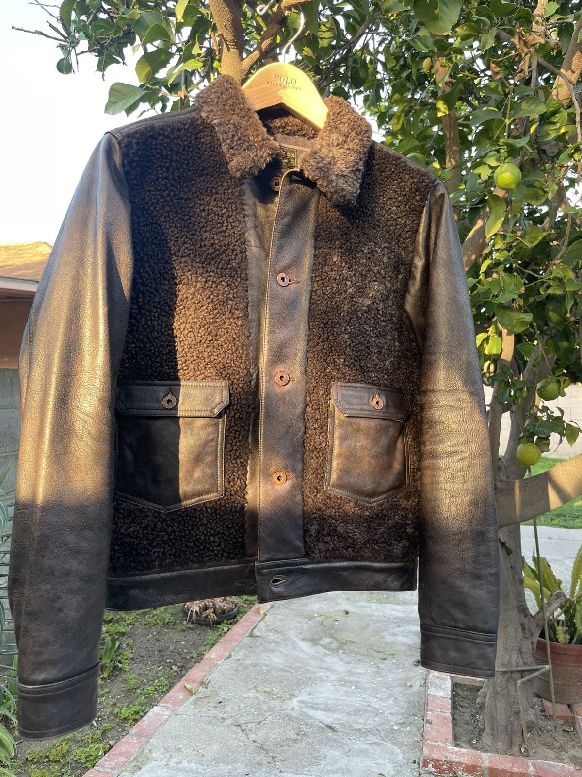 RRL Ralph Lauren RRL Ralph Lauren Shearling Leather Grizzly Jacket XS Brown Size US XS / EU 42 / 0 - 6 Thumbnail