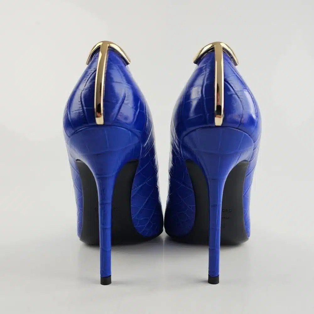 Tom Ford o1loc1c1224 W3128 Hi Heel Pumps in Blue Size US 8 / IT 38 - 2 Thumbnail