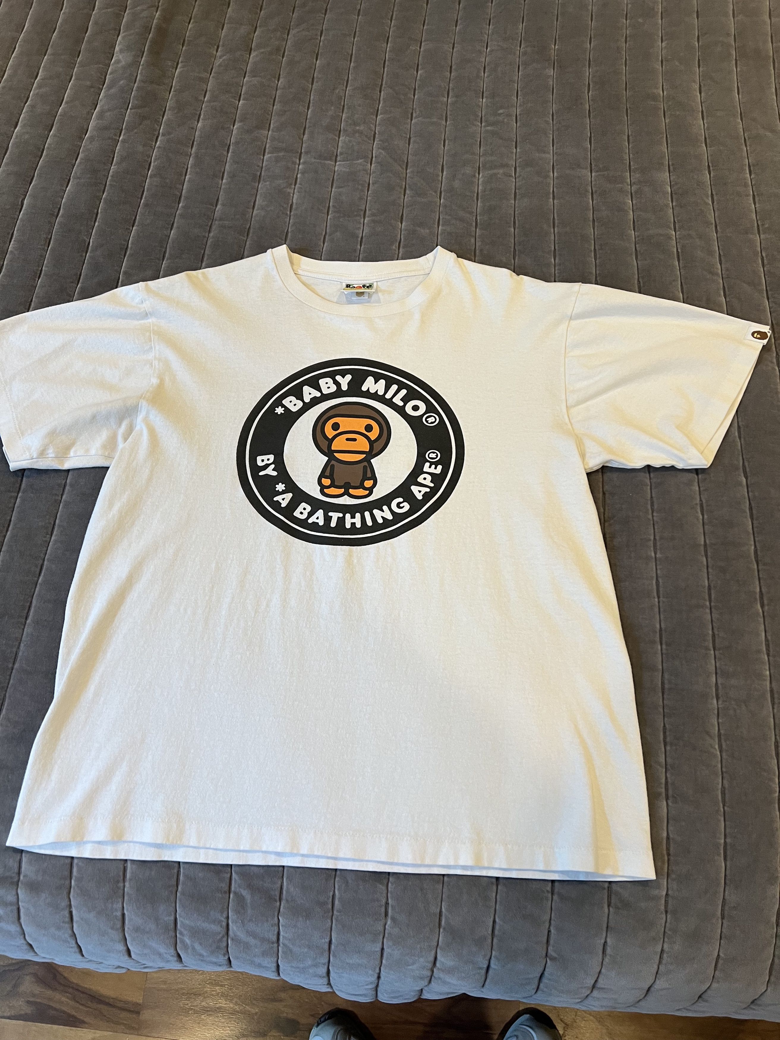 image of Bape Baby Milo Busy Works Tee in White, Men's (Size XL)
