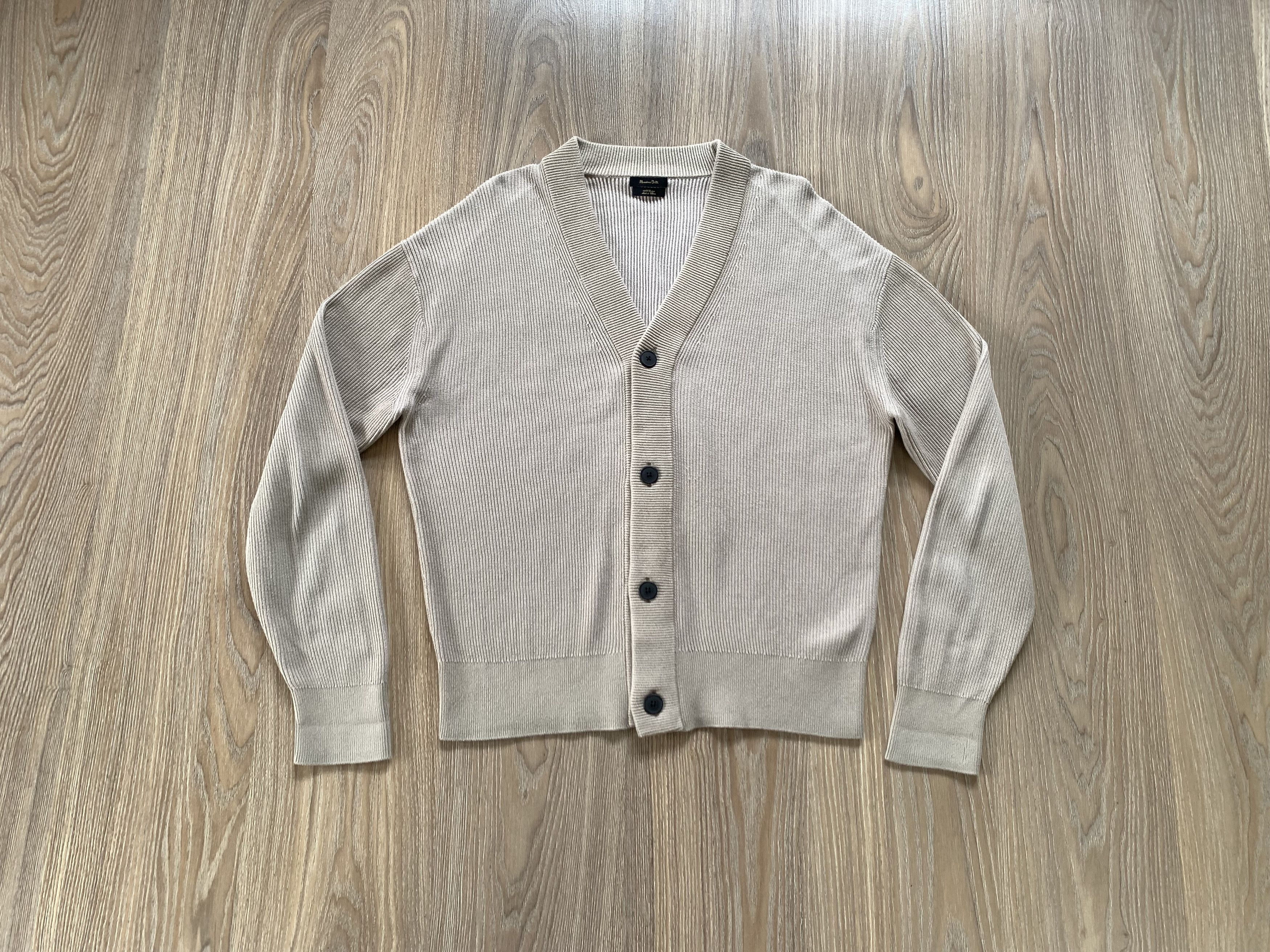 Massimo Dutti Massimo Dutti Mens Beige Cotton Cardigan Size US M / EU 48-50 / 2 - 9 Thumbnail