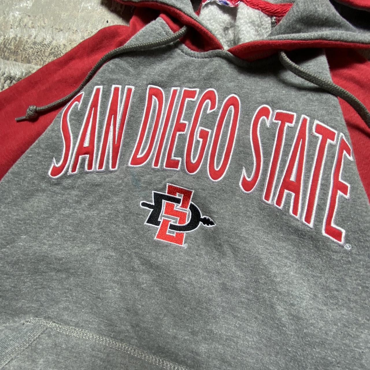 Vintage 00s Champion San Diego State Hoodie Grey/Red XL Size US XL / EU 56 / 4 - 3 Thumbnail