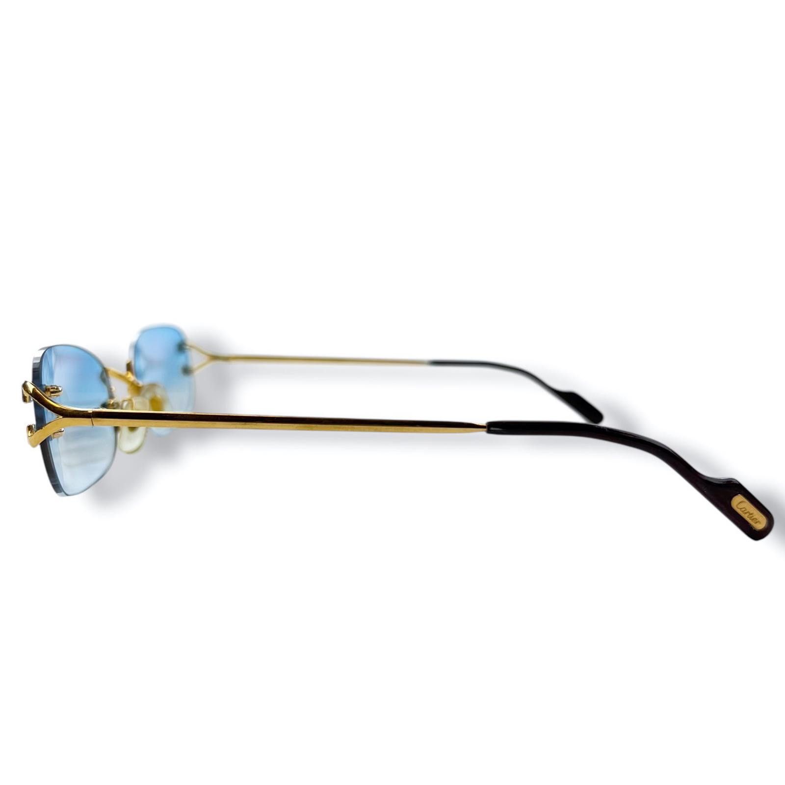 Cartier Cartier Gold Madison C Decor Rimless Sunglasses Size ONE SIZE - 4 Thumbnail