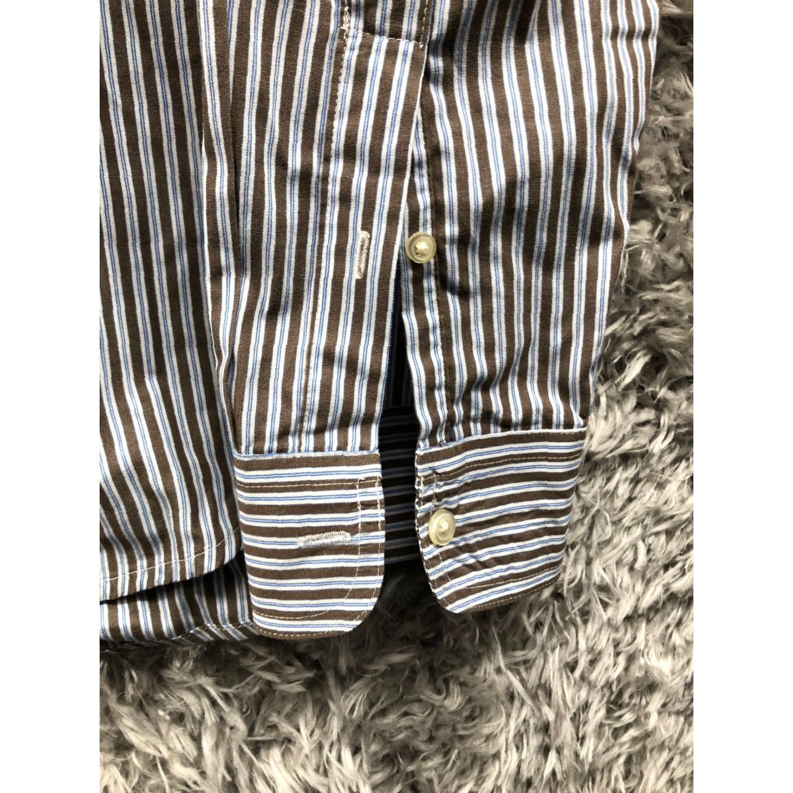 Chaps Chaps Shirt L Mens Brown Striped Long Sleeve Button-Down Collar Shirt Size US L / EU 52-54 / 3 - 4 Thumbnail