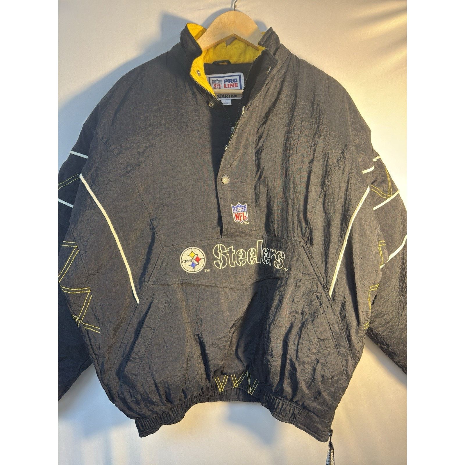 Starter Vintage Starter Steelers Pullover Jacket L NFL Pro Line 90s Size US L / EU 52-54 / 3 - 1 Thumbnail