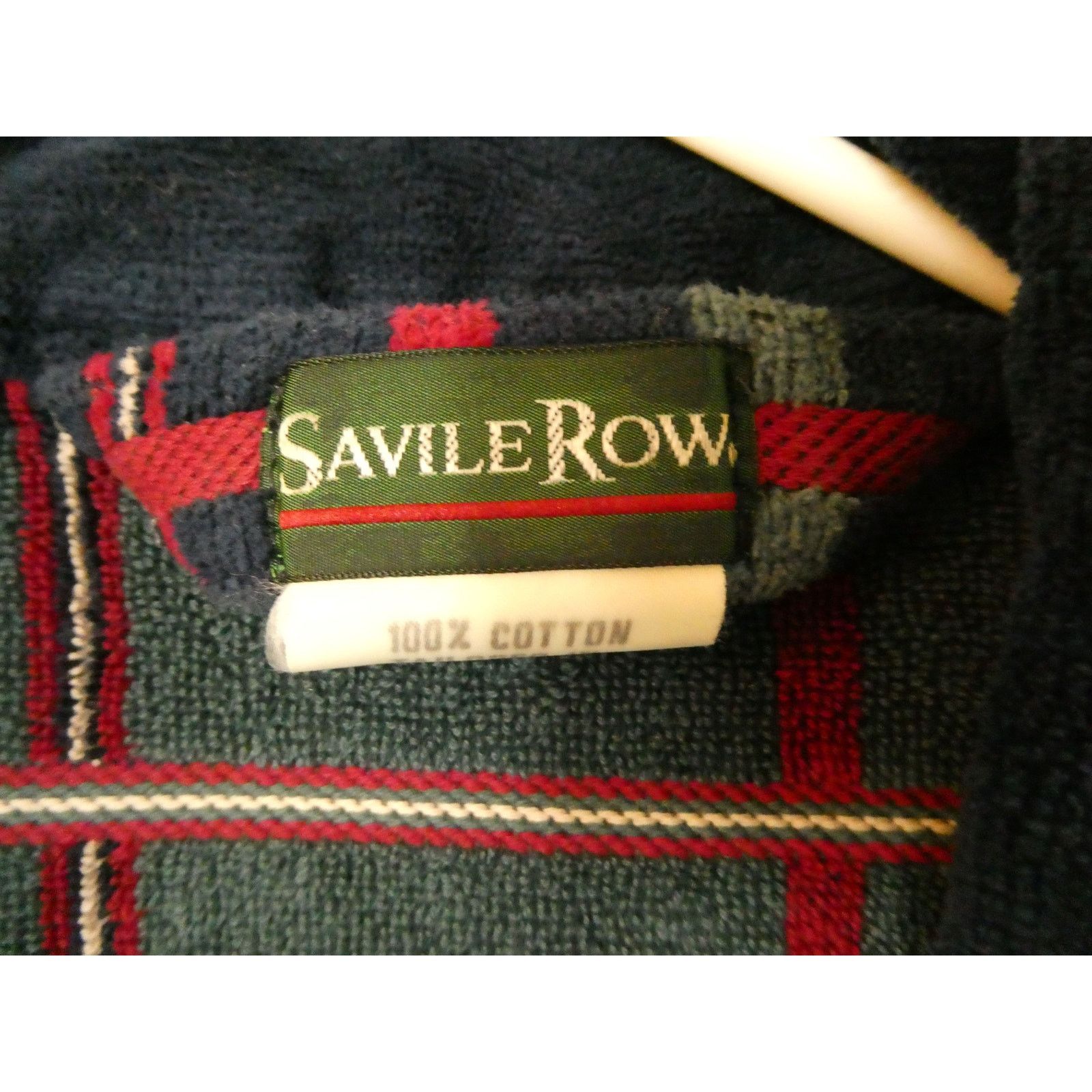Savile Row SAVILE ROW Terry Cloth plaid robe, 100% cotton, one size Size US 34 / EU 50 - 2 Thumbnail