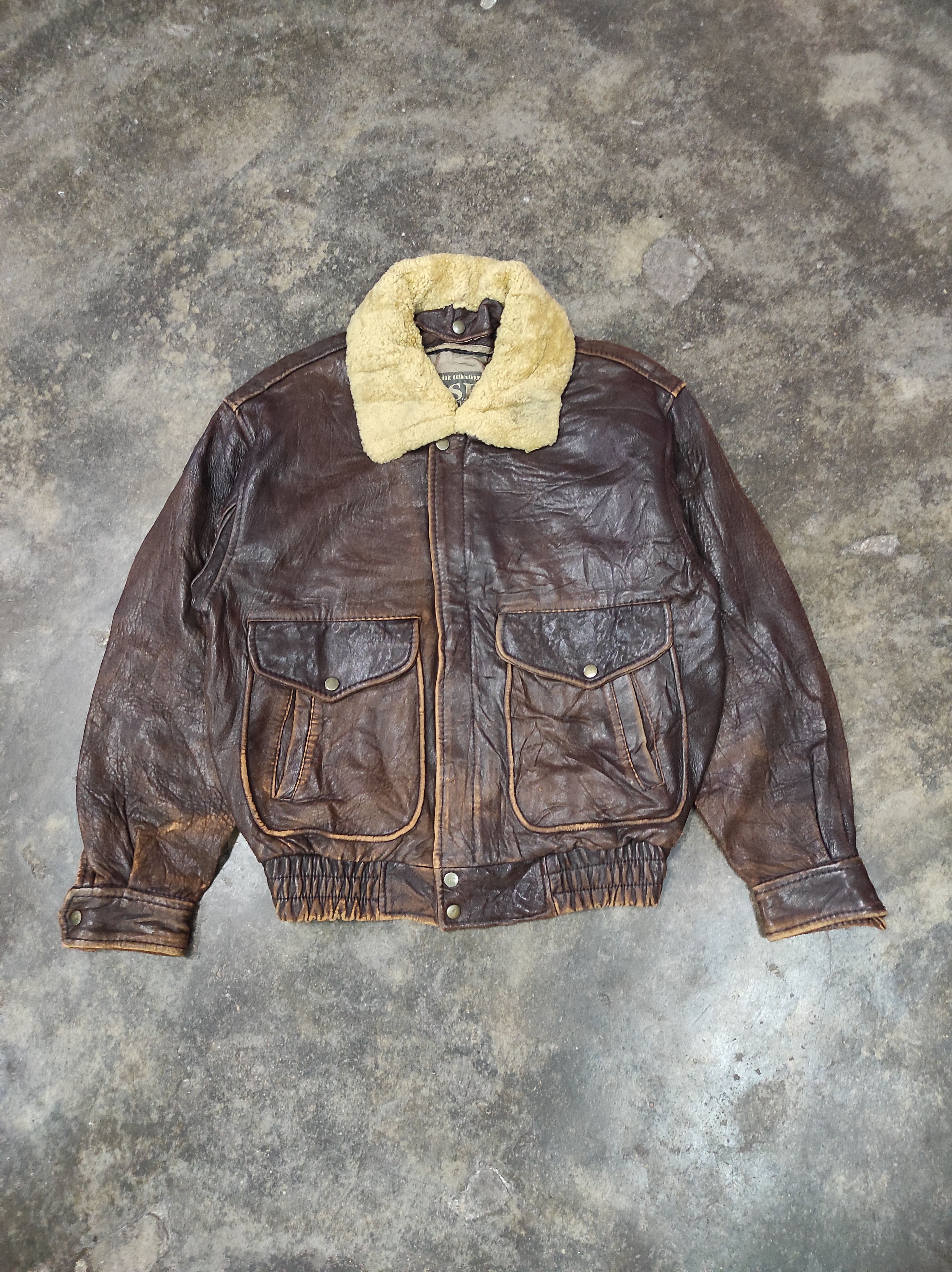 Genuine Leather ASL ALL STATELAND POUR HOMME LEATHER BOMBER JACKET Size US M / EU 48-50 / 2 - 1 Thumbnail