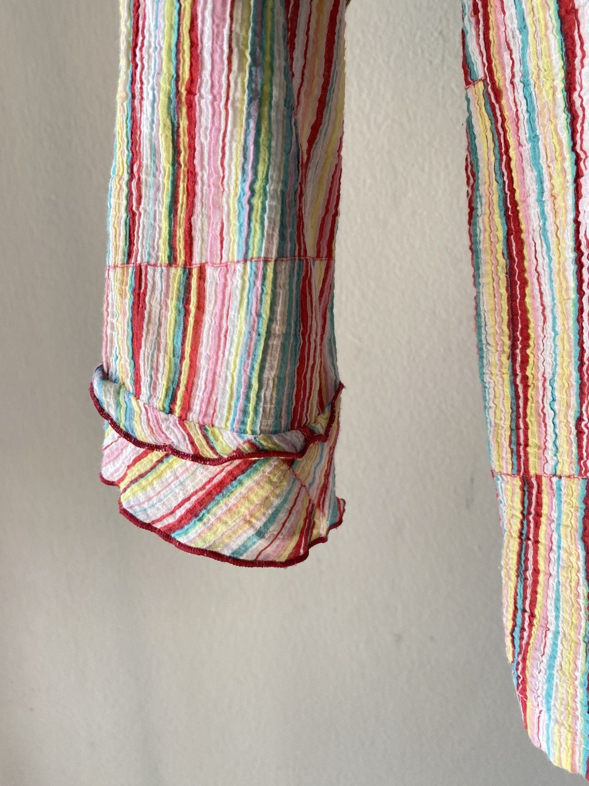 Designer × Japanese Brand DADDY OH DADDY Rainbow Striped Ruffle Blouse Size S / US 4 / IT 40 - 4 Thumbnail