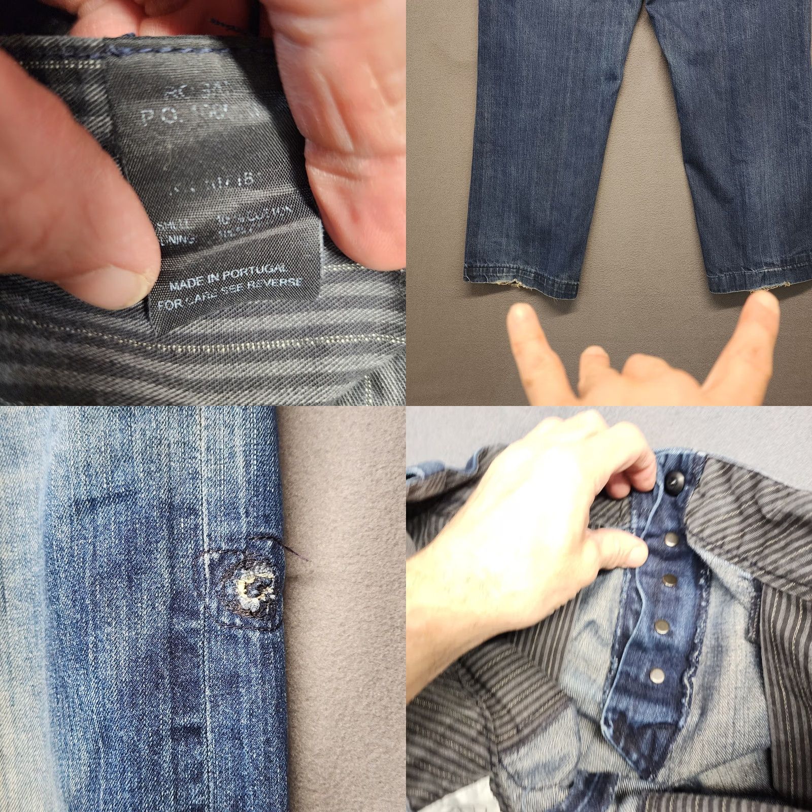Denime Rogan Jeans Denim Distressed Button Fly 34x26 100% Cotton Jeans Mens Regular Blue Distressed, Button Fly, 34x26, Rogan Jeans Size US 34 / EU 50 - 8 Thumbnail