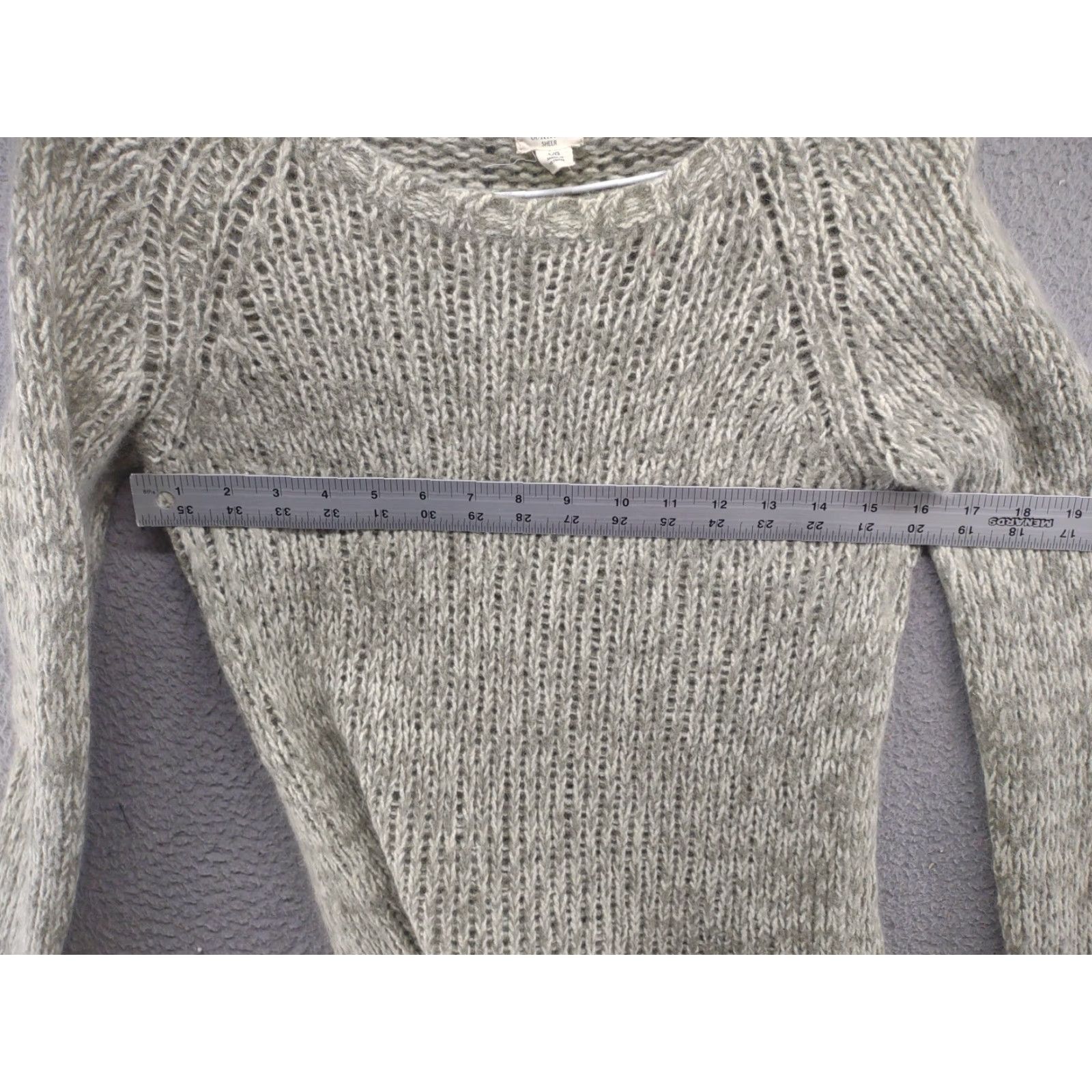 American Eagle Outfitters VINTAGE American Eagle Outfitters Green Rabbit Wool Hair Blend Knit Sweater Shirt Women L Crew Neck Sheer Pullover Size L / US 10 / IT 46 - 4 Thumbnail