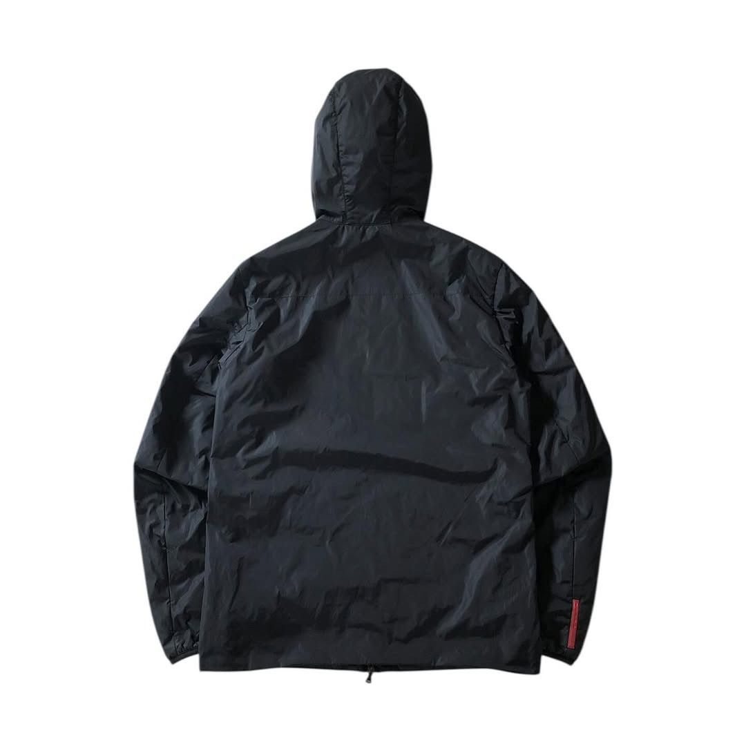 prada sport nylon padded jacket Prada Sport Black 00s Leather Trim