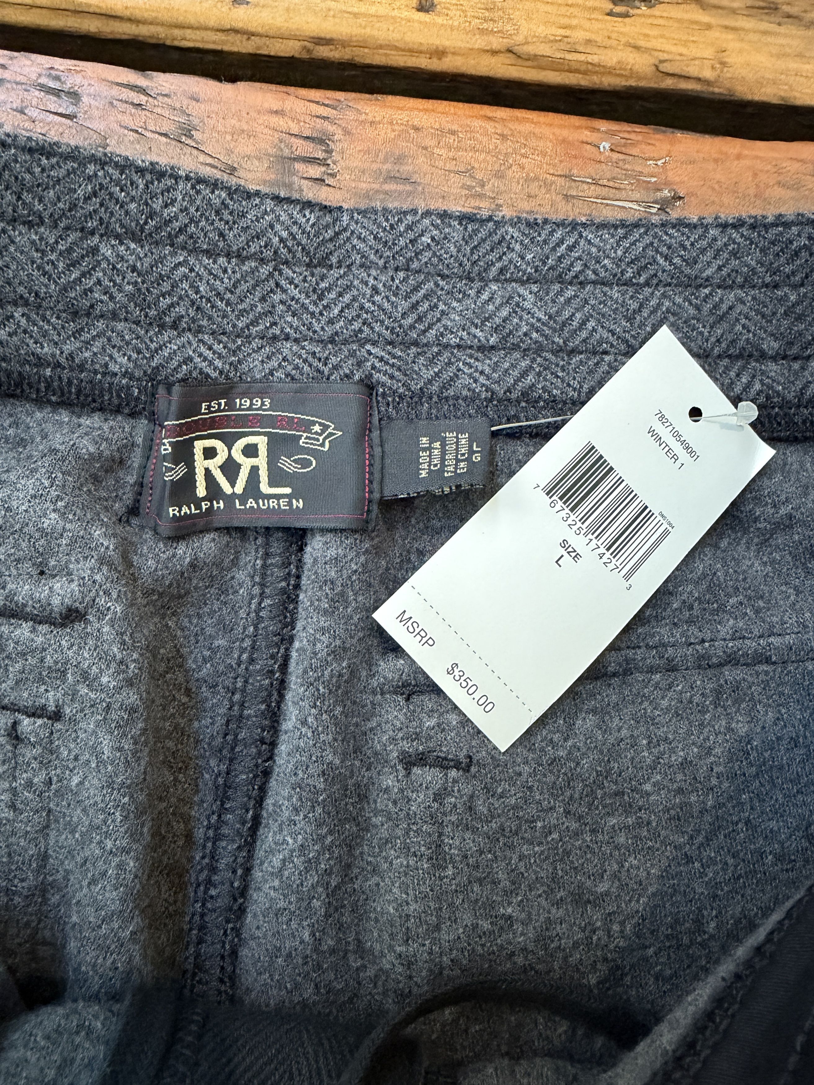 RRL Ralph Lauren RRL Charcoal Herringbone Sweatpants Size US 34 / EU 50 - 3 Thumbnail