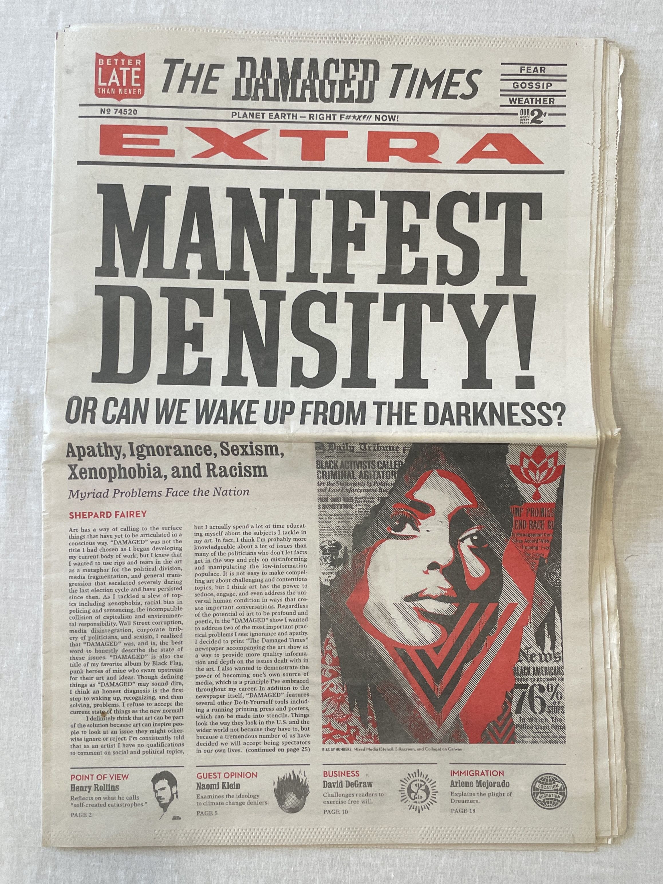 Obey × Shepard Fairey Obey The Damaged Times Newspaper Zine 2017 Shepard Fairey Size ONE SIZE - 1 Thumbnail