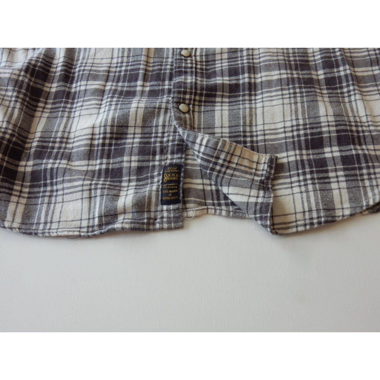 Lucky Brand Lucky Brand Men's Western Shirt Size L Plaid Flannel Cotton Button-Up Long Sleeve Gray 90s Mens Size US L / EU 52-54 / 3 - 2 Thumbnail