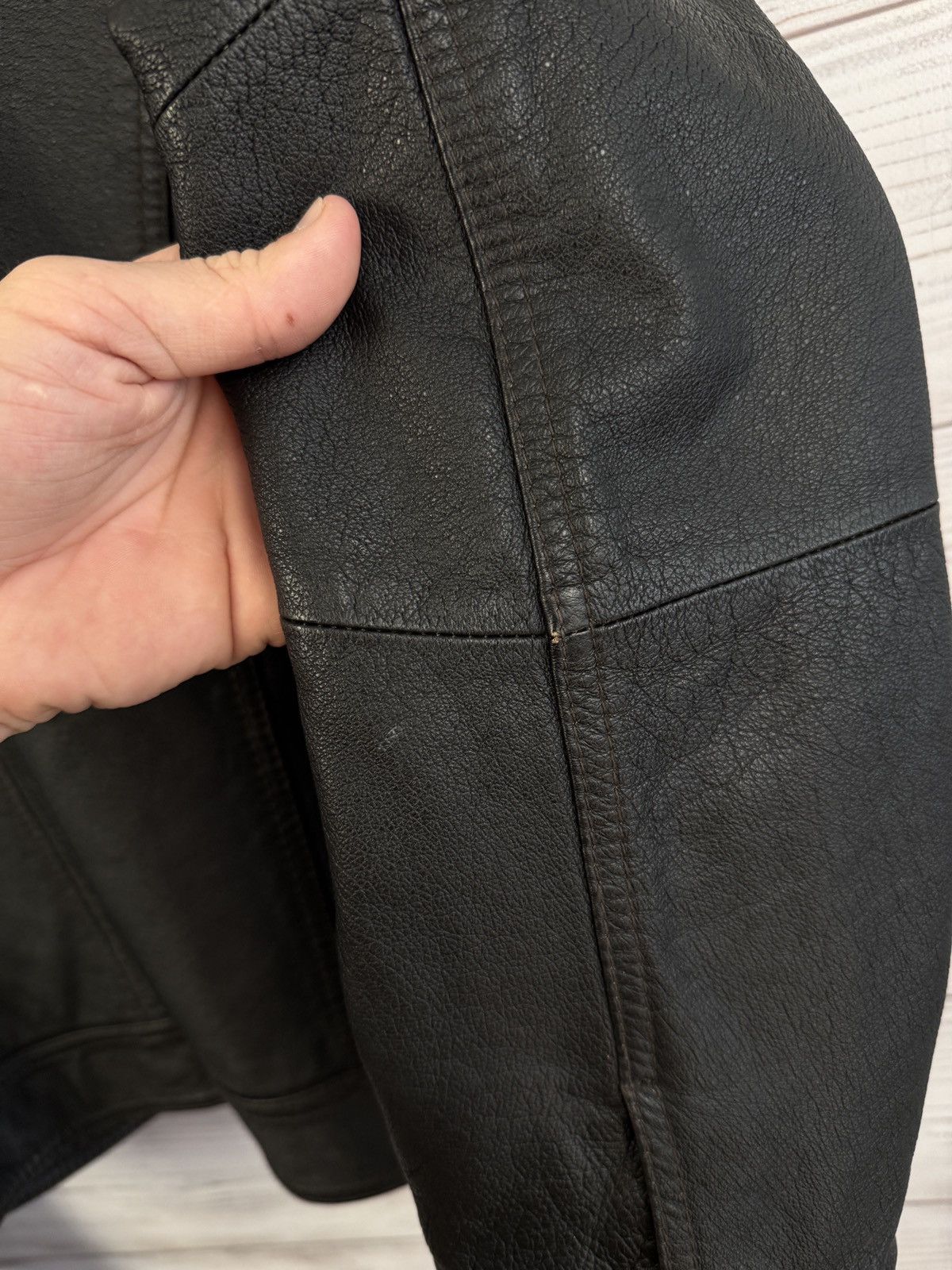 Armani Armani Jeans Leather Jacket Size US L / EU 52-54 / 3 - 11 Thumbnail