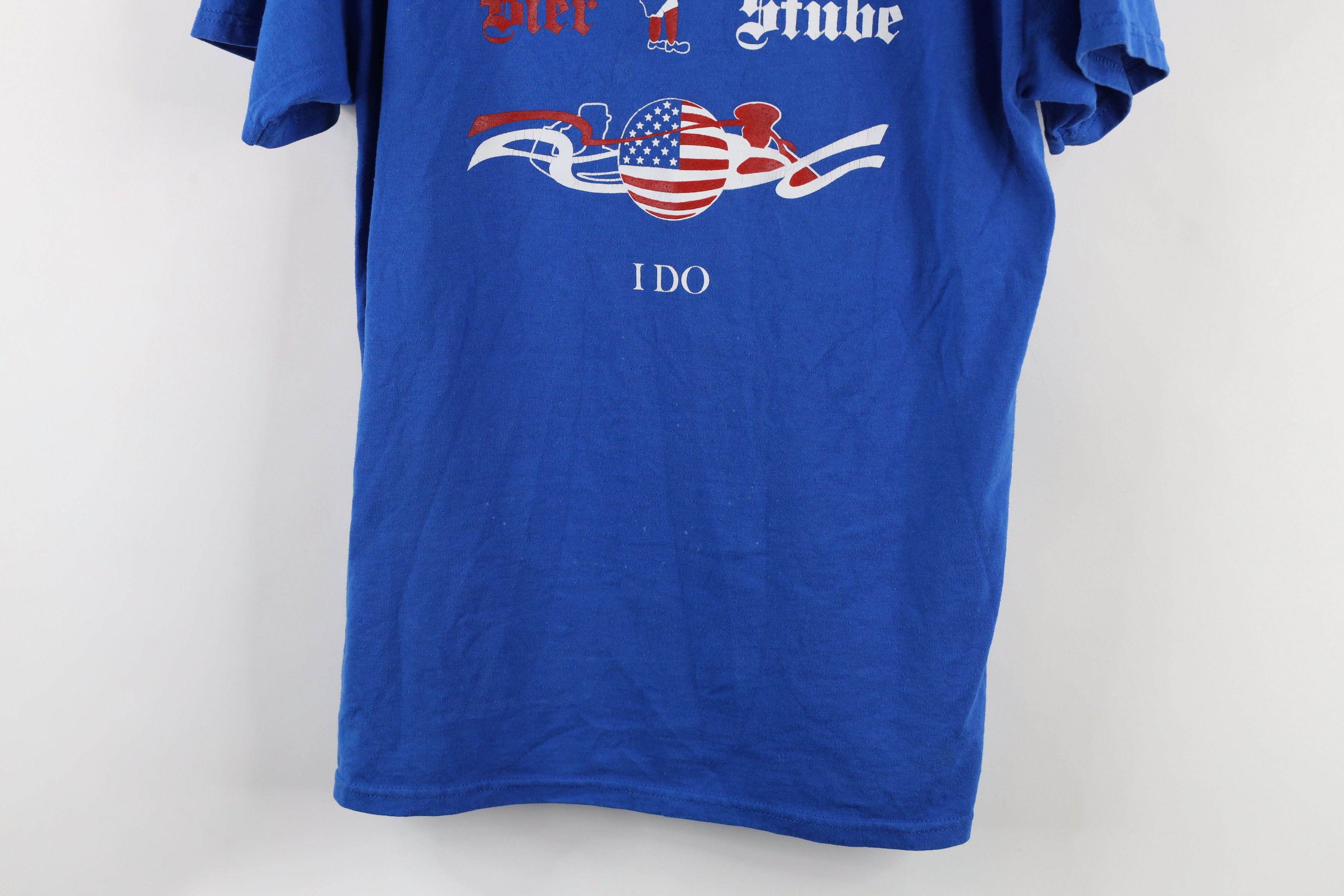 Vintage Vintage 90s Bier Stube Support Our Troops T-Shirt Blue Size US M / EU 48-50 / 2 - 3 Thumbnail