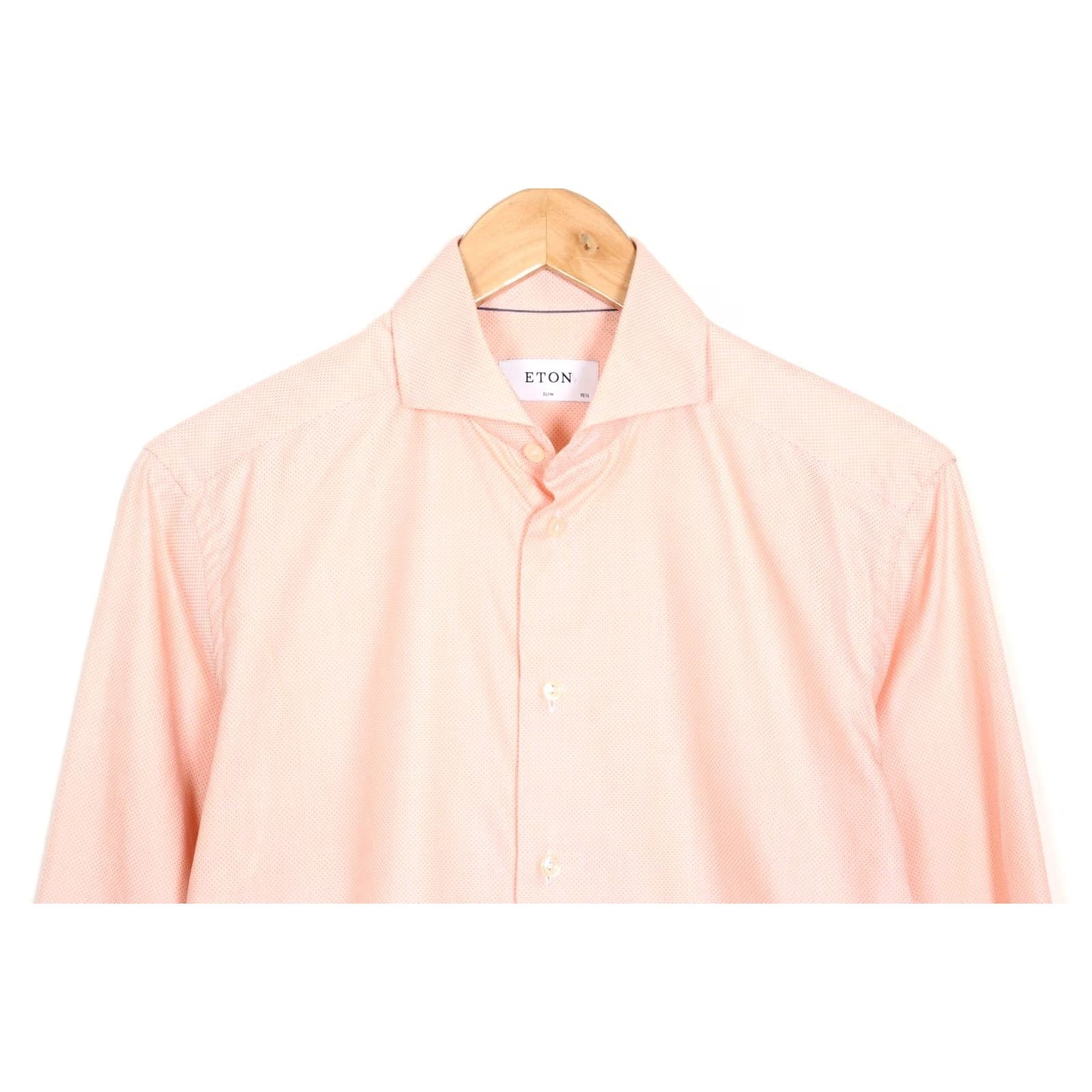 Eton ETON Shirt Men Size 39 15 ½ Slim Fit Cutaway Long Sleeve Orange Casual Formal Cotton Designer Size US L / EU 52-54 / 3 - 2 Thumbnail