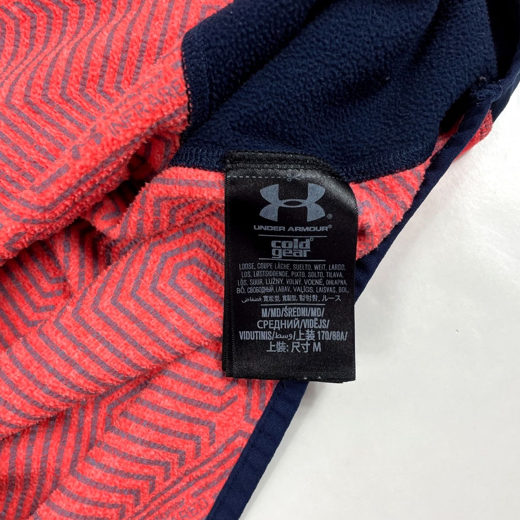 Under Armour Under Armour Sweater Mens M Red Peach ColdGear Infrared 1/4 Zip Fleece Golf PullOver Regular Knit Logo Size US M / EU 48-50 / 2 - 6 Thumbnail