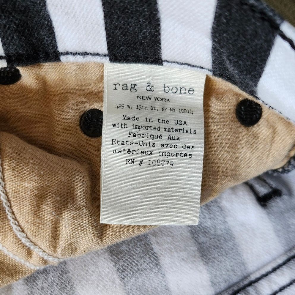 Rag & Bone Rag & Bone Black & White Striped Capri Jeans Sz 26 Size 26" / US 2 / IT 38 - 6 Thumbnail
