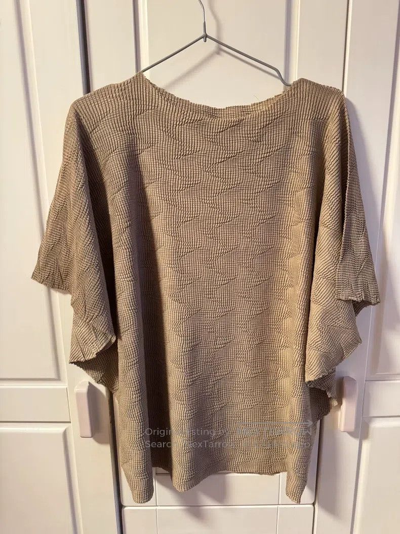 Issey Miyake Issey Miyake size:one size Brown Dark-Pattern Ruched Crew- Size XXS / US 00 / IT 34 - 2 Thumbnail