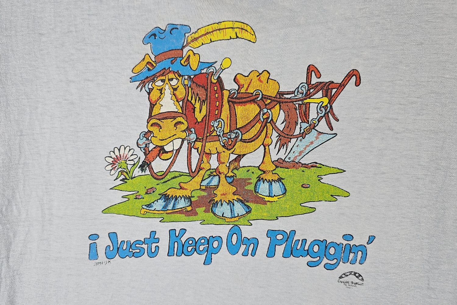 Hanes 1985 Hanes Beefy-T - “I Just Keep On Pluggin’” Size US L / EU 52-54 / 3 - 4 Thumbnail
