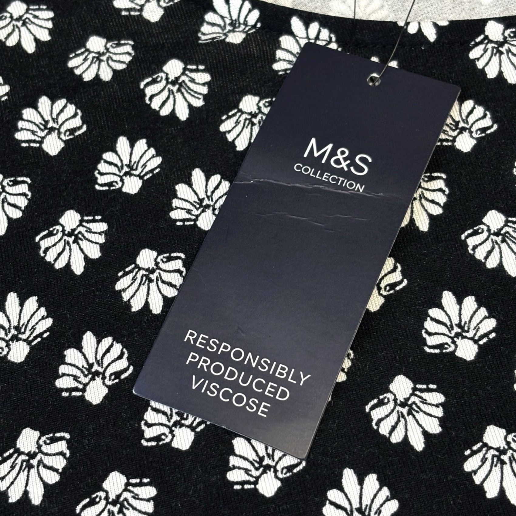 Marks & Spencer VINTAGE? no — M&S Dress UK12 Women’s Long Sleeve Patterned Black White Mix BNWT BS? Size XL / US 12-14 / IT 48-50 - 7 Thumbnail