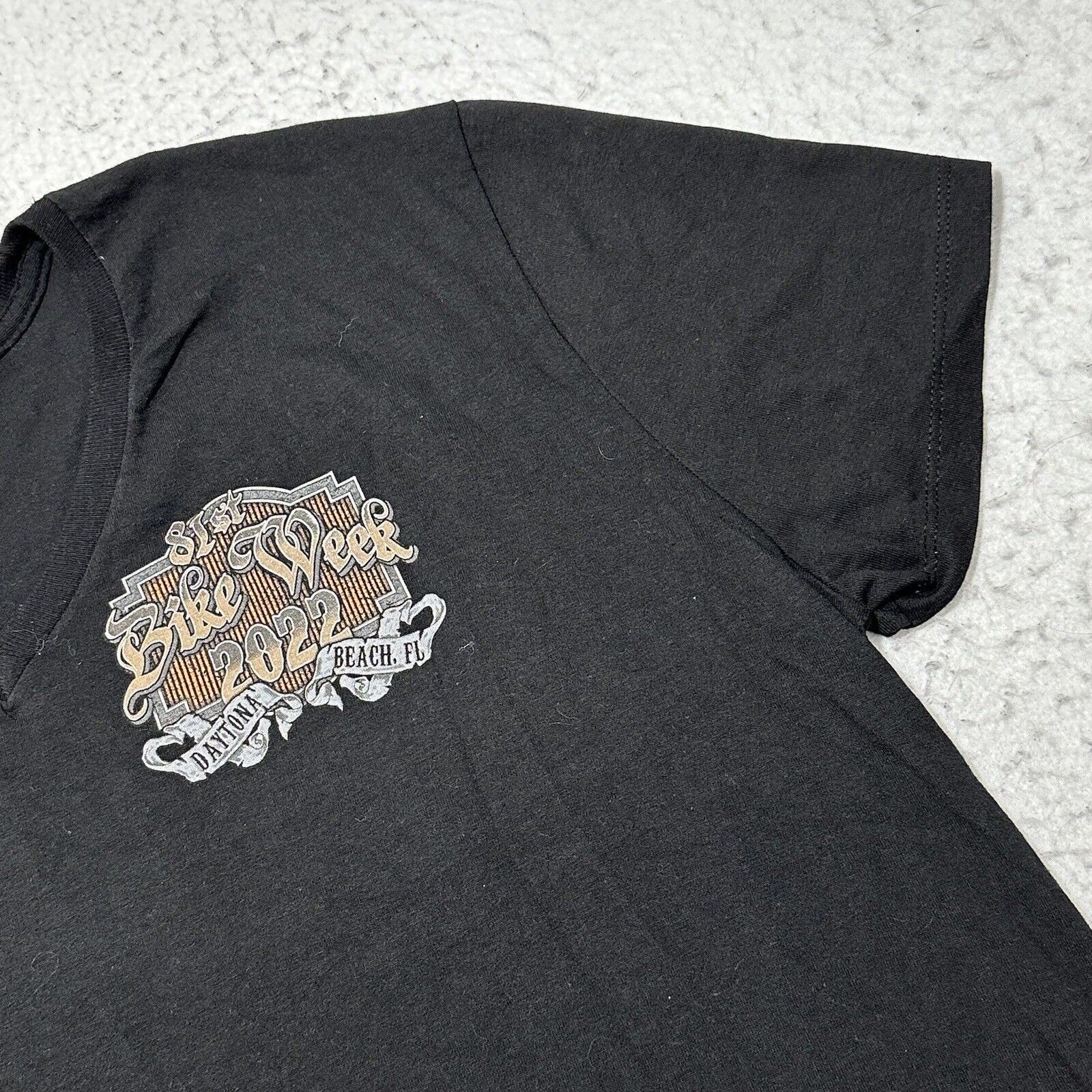 Hanes Daytona Beach 81st Bike Week 2022 XL Black Graphic T Shirt Size US XL / EU 56 / 4 - 8 Thumbnail