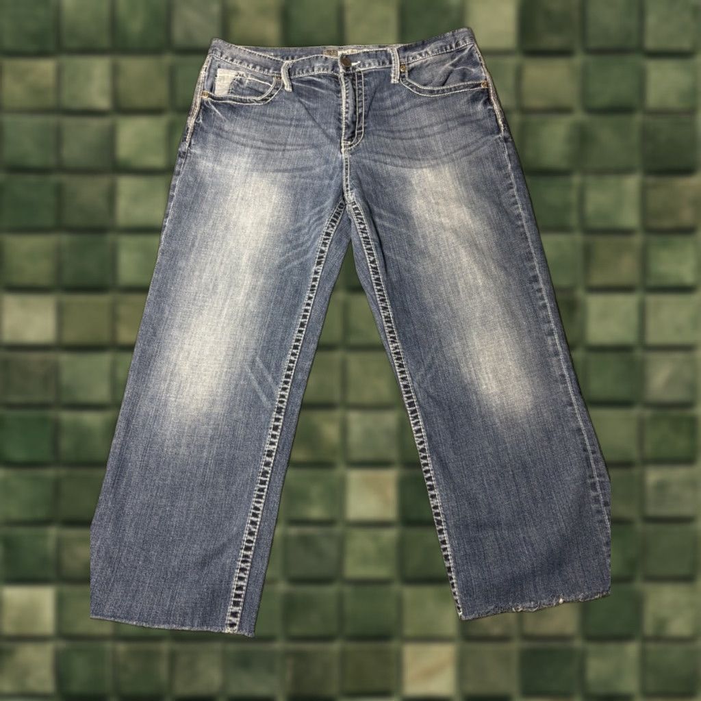 Vintage BKE Denim Seth Jeans Mens 38XXL Blue Faded Cut Off Straight Leg Cotton Stretch Denim Jeans Size US 38 / EU 54 - 1 Thumbnail