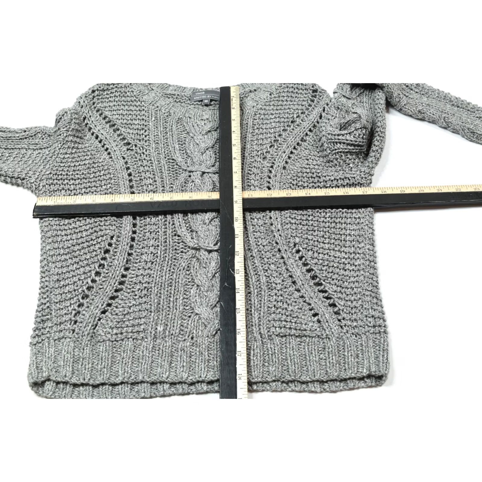 Vince Vince Gray Knit Sweater Long Sleeve Pullover Womens XS Regular Size Pullover Knit Pattern Solid Winter Fall Spring Casual Women’s Size XS / US 0-2 / IT 36-38 - 7 Thumbnail