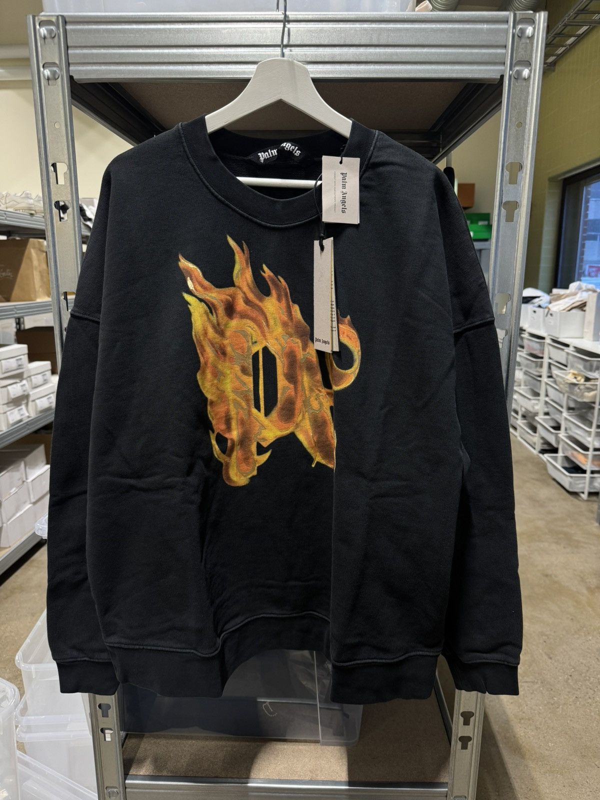 Palm Angels Palm Angels Burning Logo Printed Sweatshirt NEW 650$ Size US S / EU 44-46 / 1 - 1 Thumbnail