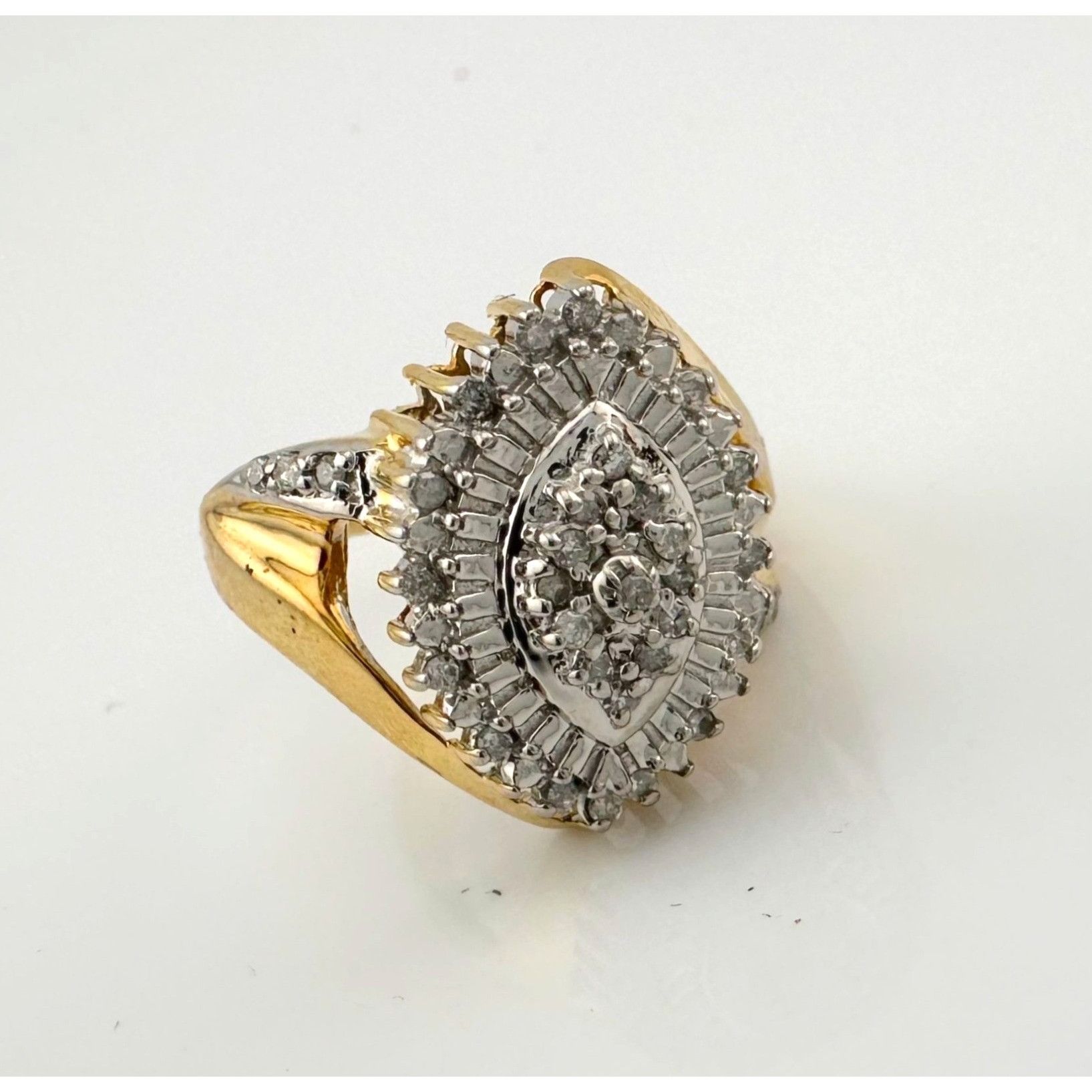 Other Marquise Cut 1/2 Carat Diamond Ring - Gold Plated Silver Size ONE SIZE - 12 Thumbnail
