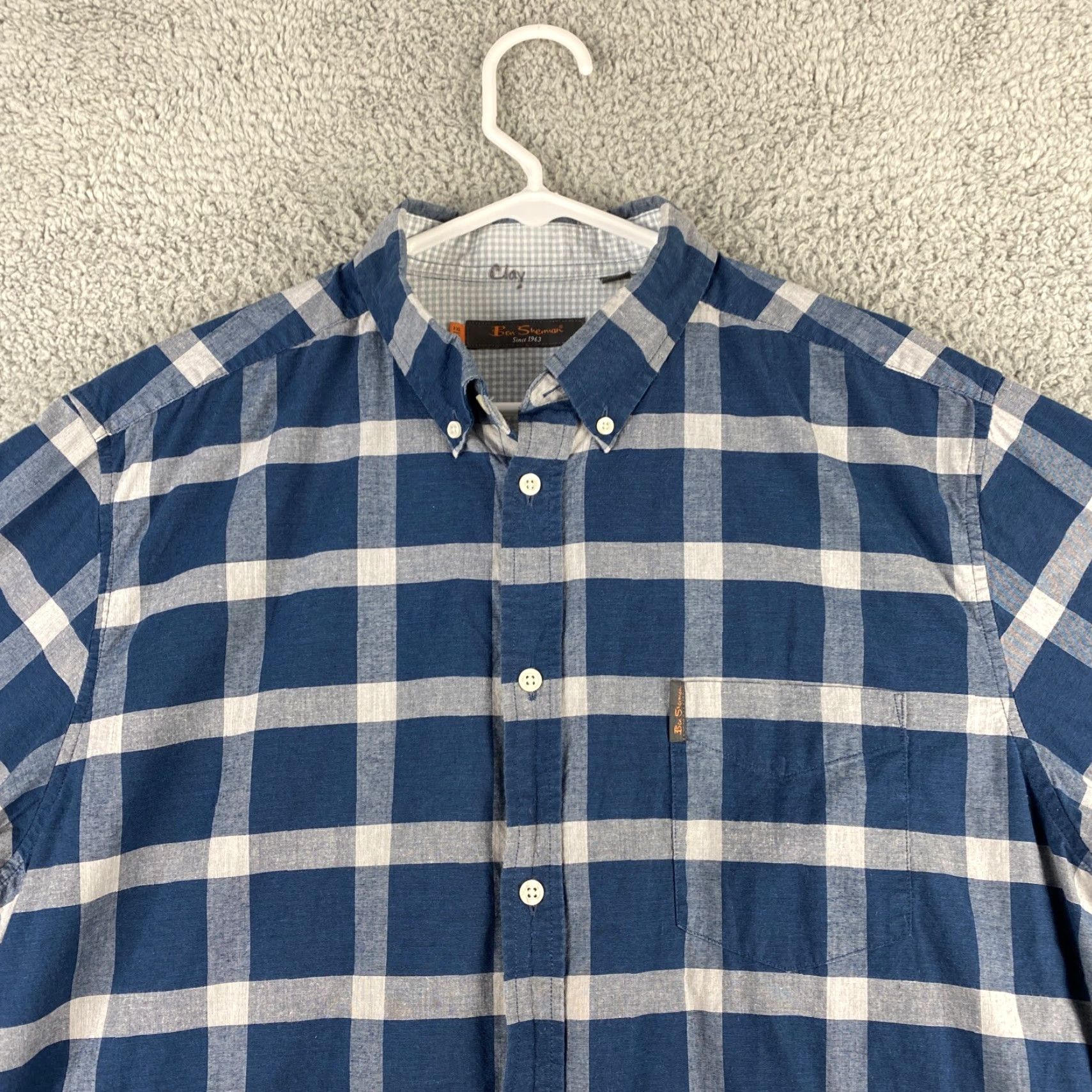 Ben Sherman Ben Sherman Button Down Shirt Men's Size 2XL 100% Cotton Long Sleeve 49-7 / Dress Shirt | Button-Down Collar / Athletic Fit | Blue / Regular | Men Size US XXL / EU 58 / 5 - 2 Thumbnail
