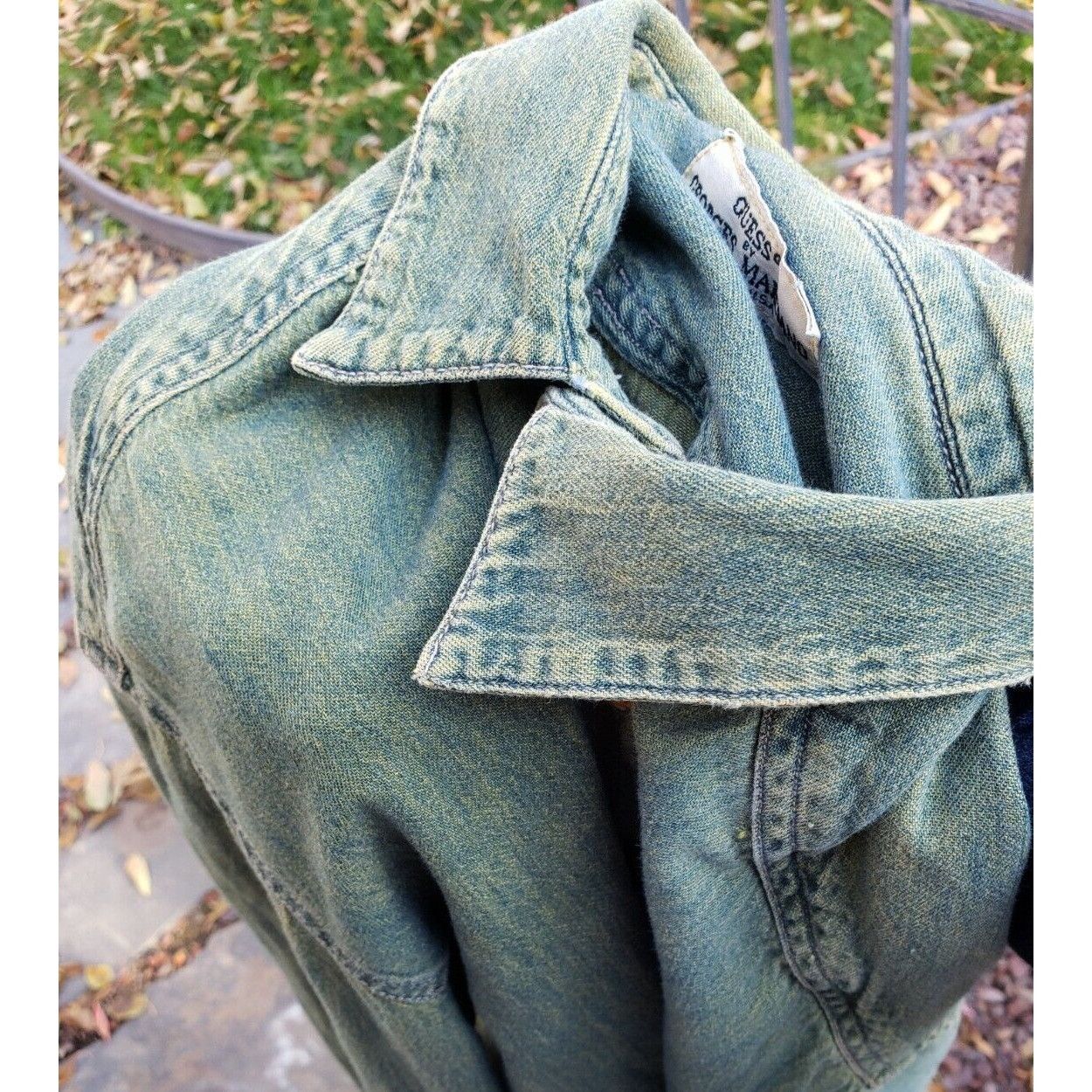 Guess 80s Guess Georges Marciano Denim Shirt Mens M Distressed Ove Size US M / EU 48-50 / 2 - 10 Thumbnail