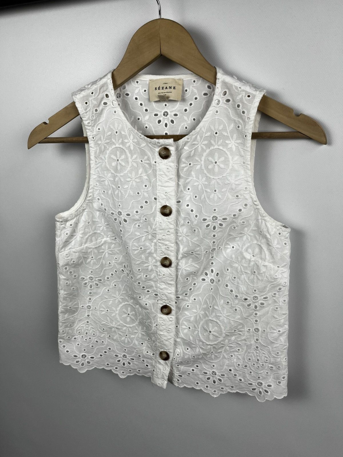 Sezane Sezane | Tops | Nwt Sezane Roni Blouse Elegant White Size XS / US 0-2 / IT 36-38 - 1 Thumbnail