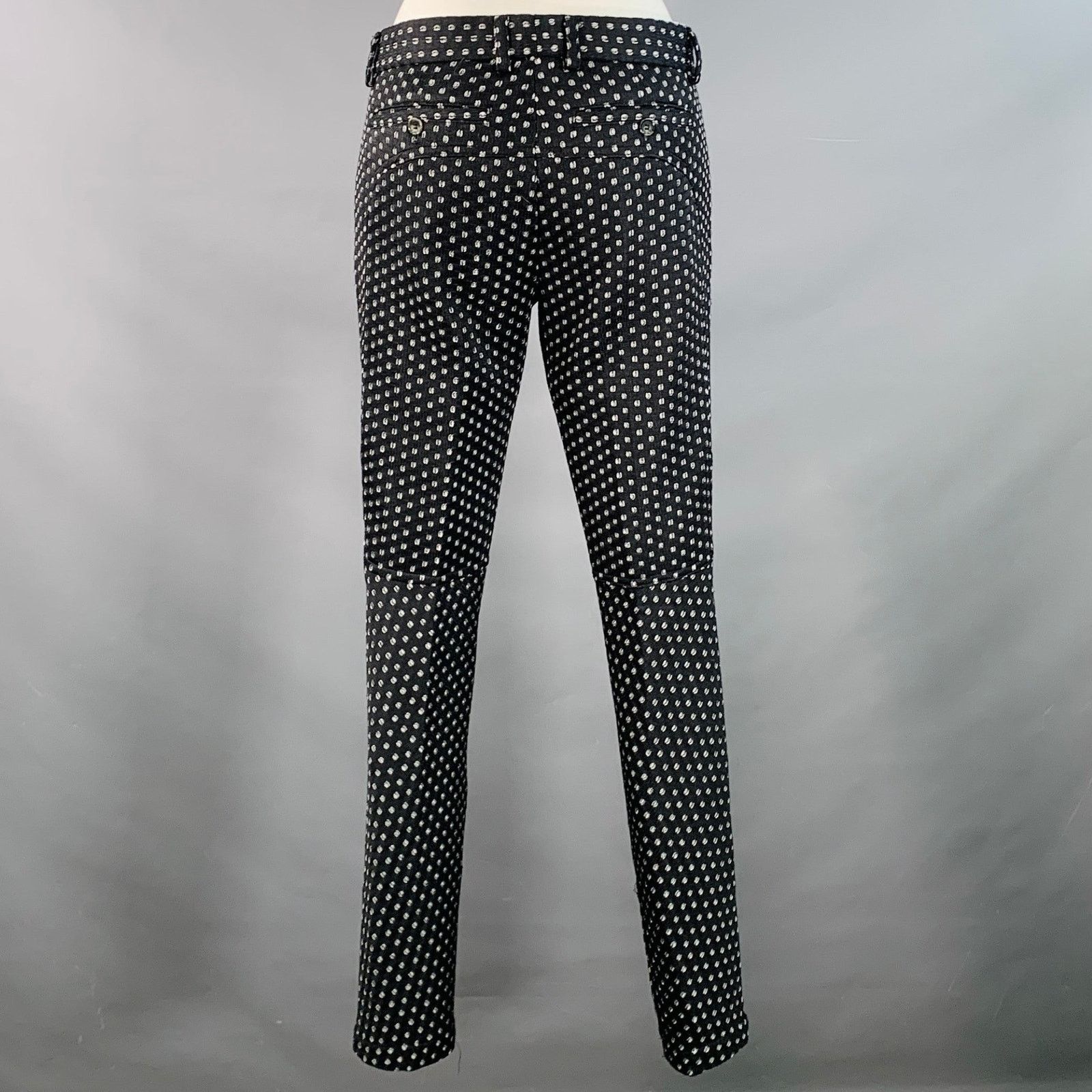 Mr Turk MR TURK Regular Black White Perforated Notch Lapel Suit Size 36R - 6 Thumbnail