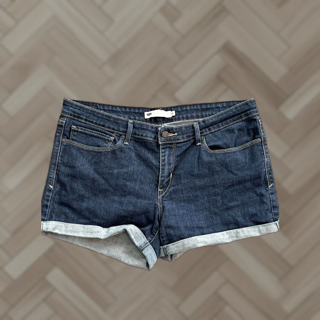 Levi's Levi's Denim Jean Shorts Womens Blue Mid Rise 33 Cuffed Button Flat Front Pockets Logo Vintage? (no N/A) Size 24" / US 00 / IT 34 - 1 Thumbnail
