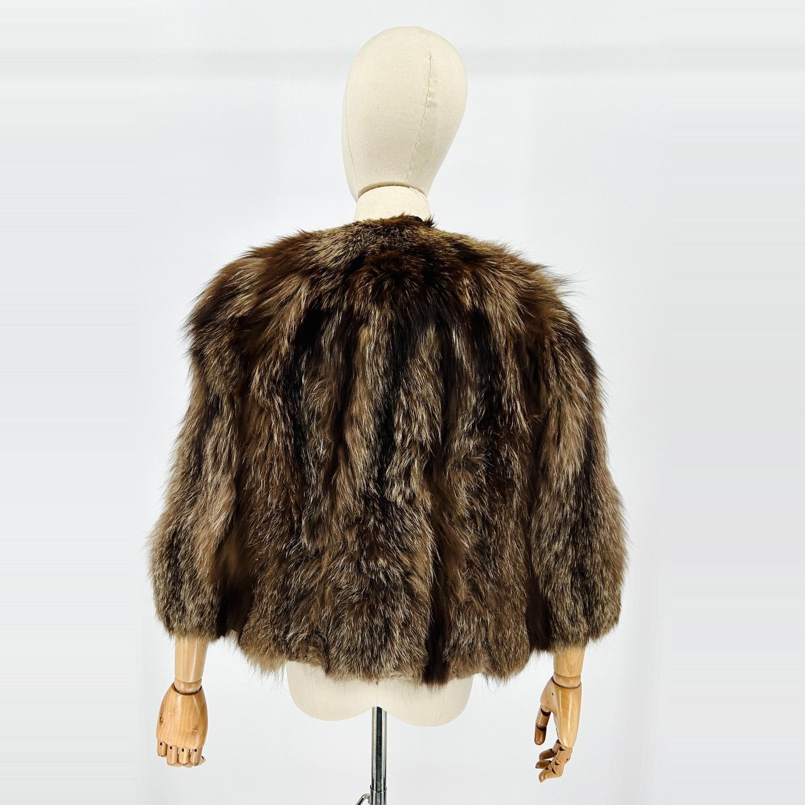 Vintage Vintage 50s Brown Genuine Fur Long Pile Glam Capelet Stole Size M / US 6-8 / IT 42-44 - 4 Thumbnail
