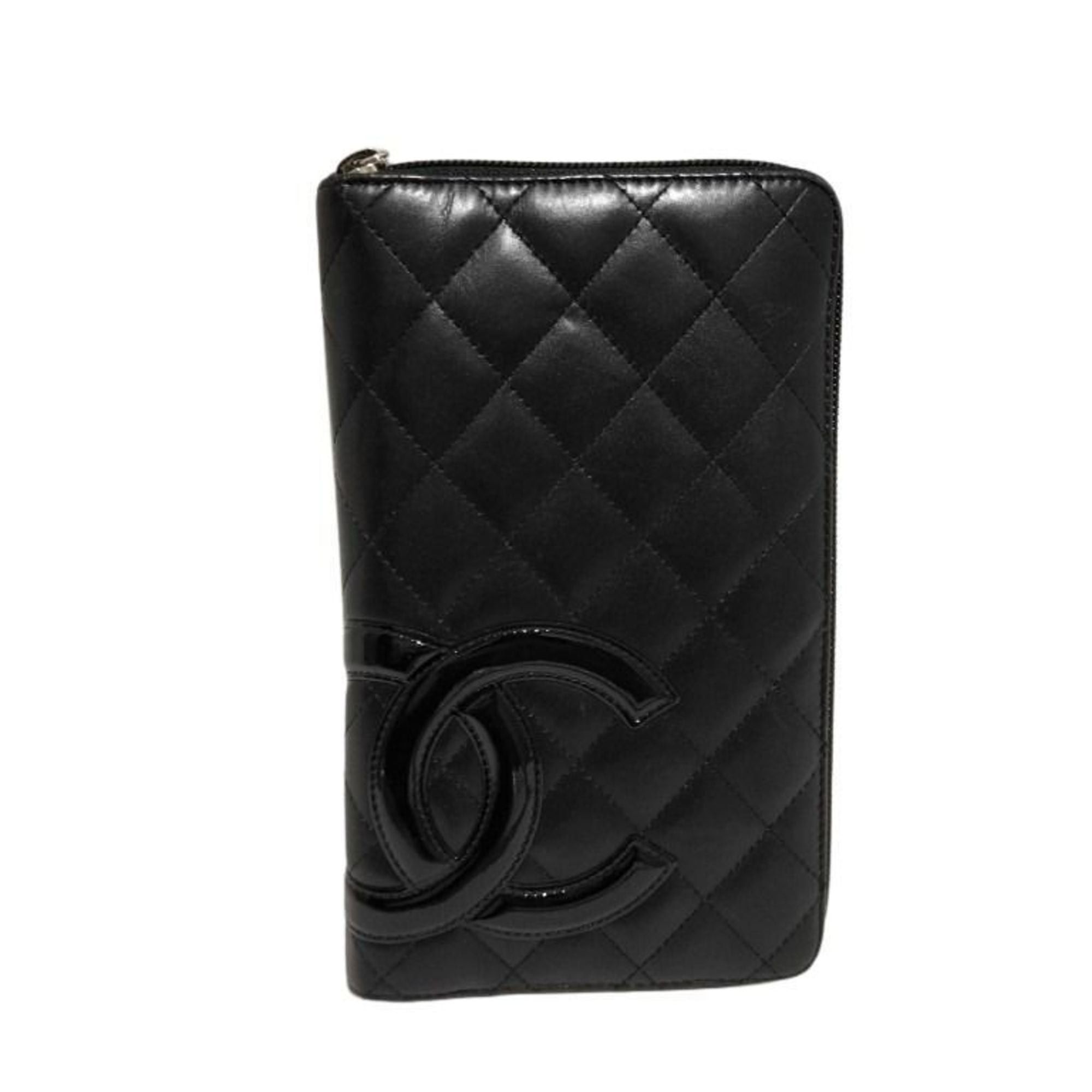 Chanel CHANEL Cambon Wallet A48660 Black and Pink Leather Women's Coco Mark Round Long Size ONE SIZE - 1 Thumbnail