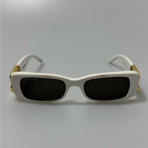 Balenciaga Balenciaga Dynasty 51MM Rectangular Sunglasses White Size ONE SIZE - 1 Thumbnail